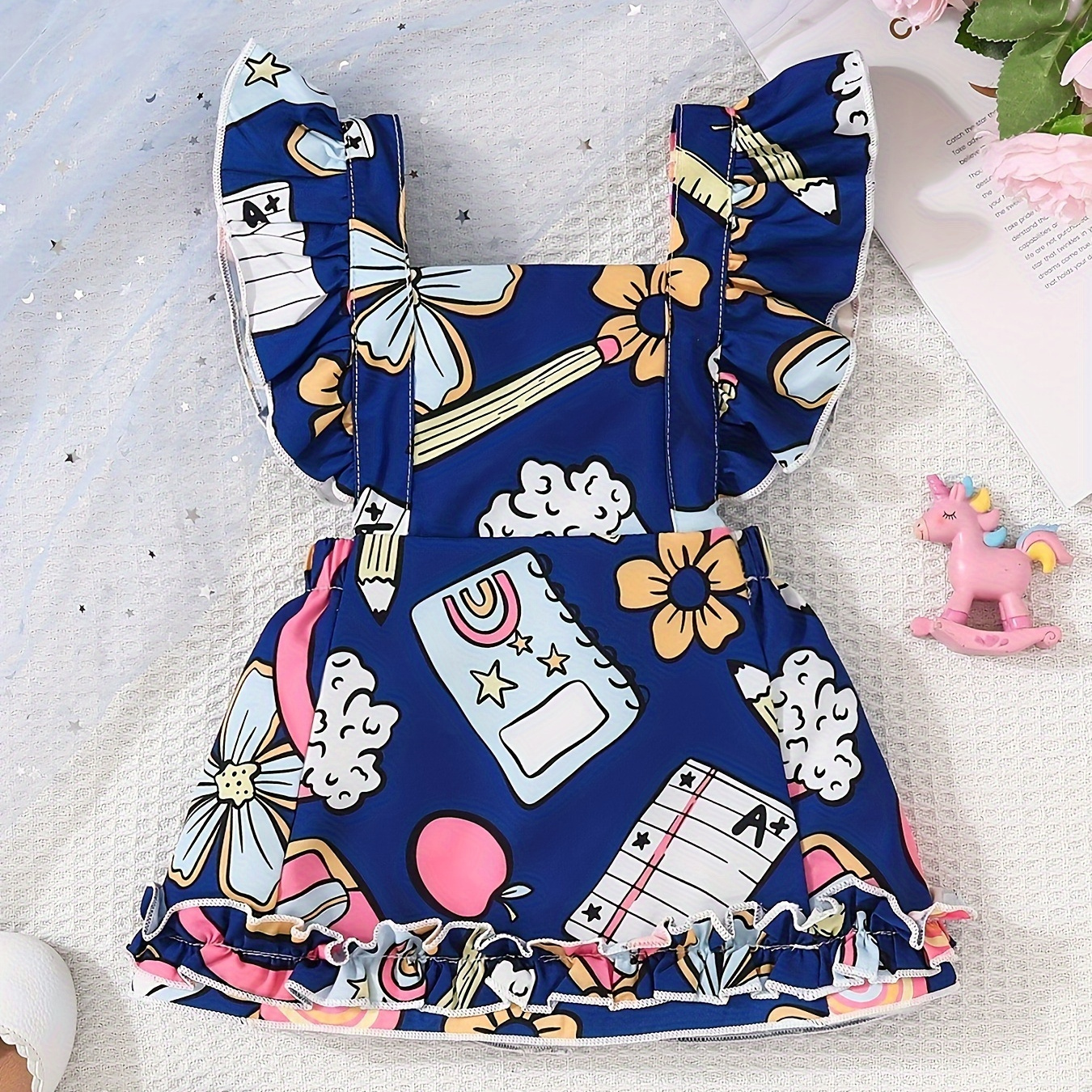 Aayomet Flower Girl Dresses For Wedding Denim Overalls Solid Girls Kids  Skirts Clothes Skirt Suspender Toddler Baby Girls,Dark Blue 9-12 Months 