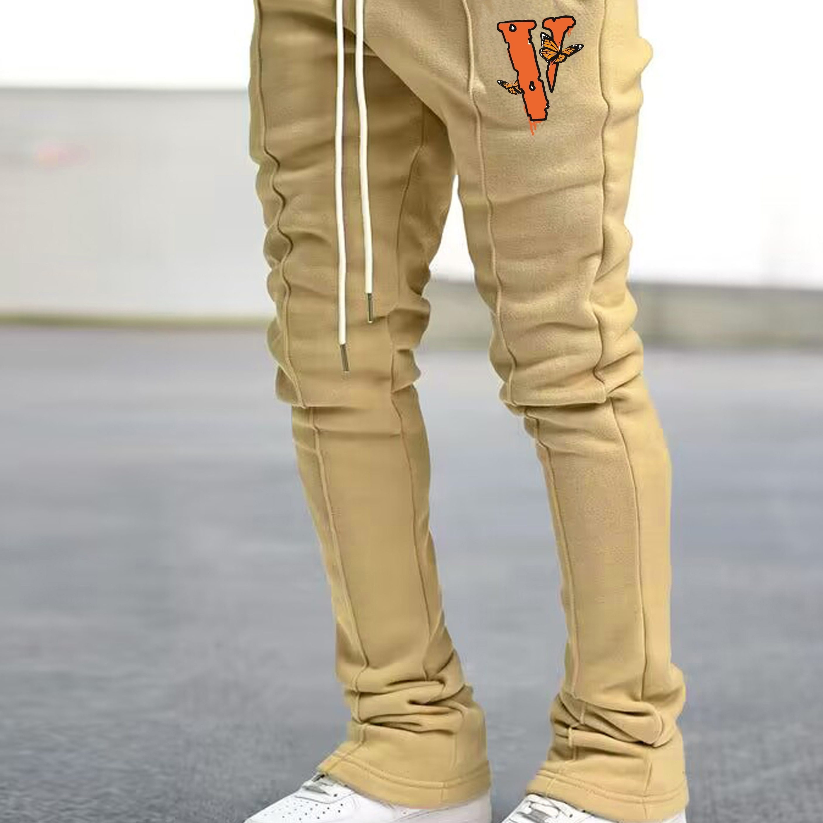 

Men's Casual Sweatpants "v" Butterfly Graphic Pocket Elastic Waist Drawstring Flared Pants Hip-hop Trousers Spring Summer Clothes