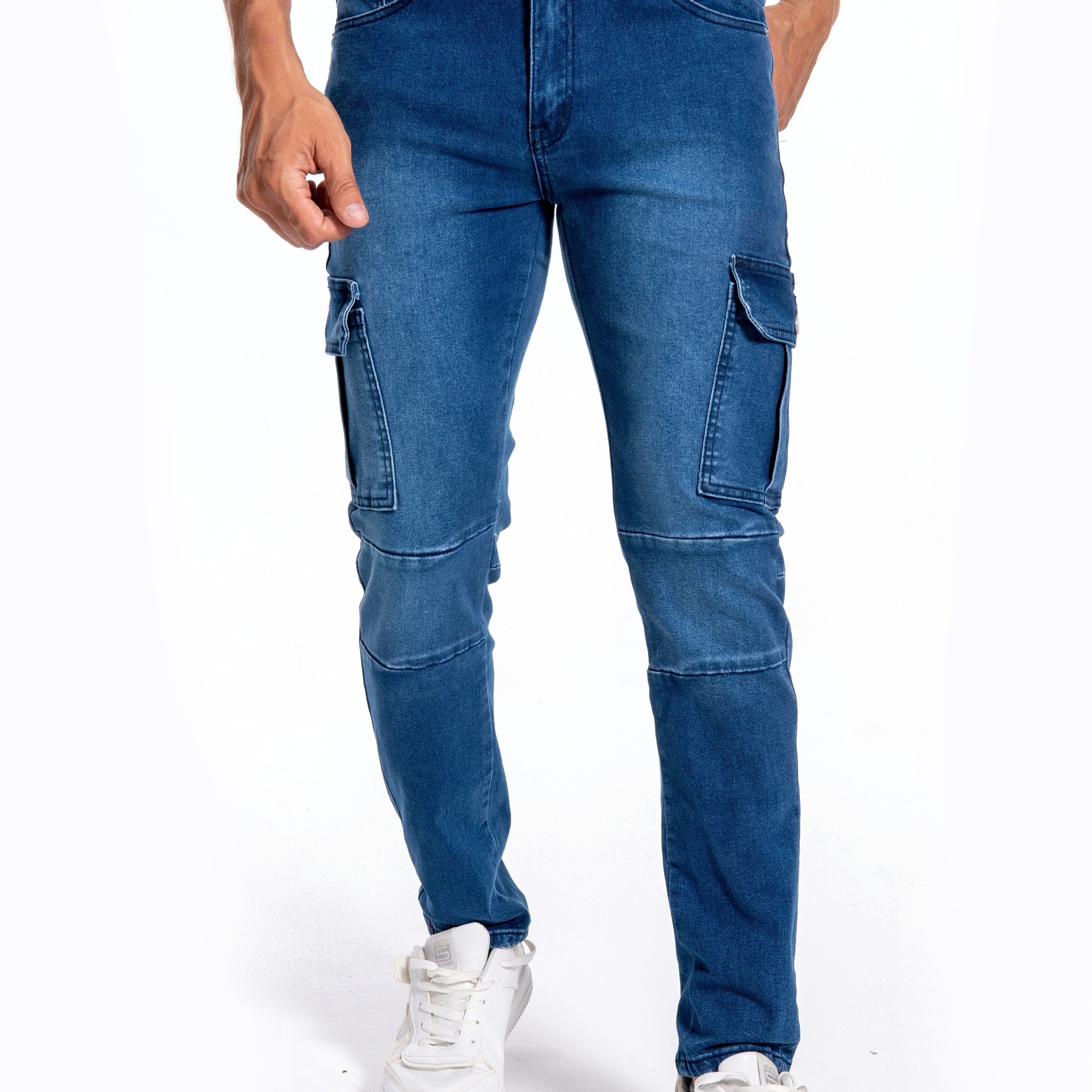 Pantalones elásticos informales para hombre, pantalones vaqueros con cierre  de sujeción de terciopelo, ropa de trabajo de bolsillo, pantalones  informales Pompotops oipoqjl23739