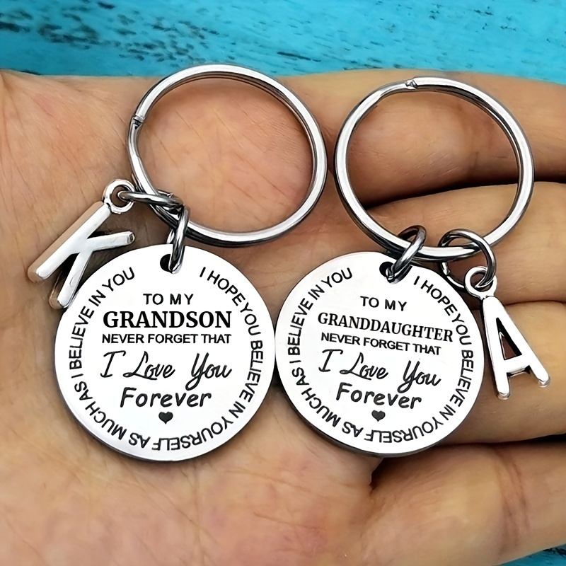 

1pc 1.18inch/3cm Width (initial A-t) Stainless Steel Engraved Initials Keychain Key Ring Boy/girl Inspirational Gift Keychain Best Gift Idea For Grandson/granddaughter Birthday Gifts Graduation Gifts