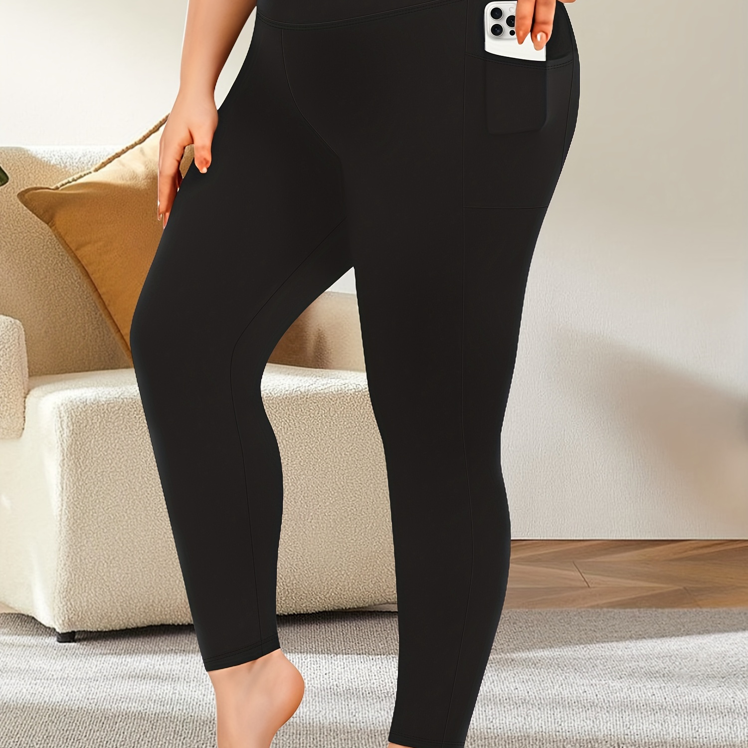 

Leggings décontractées , leggings à taille et élasticité poches