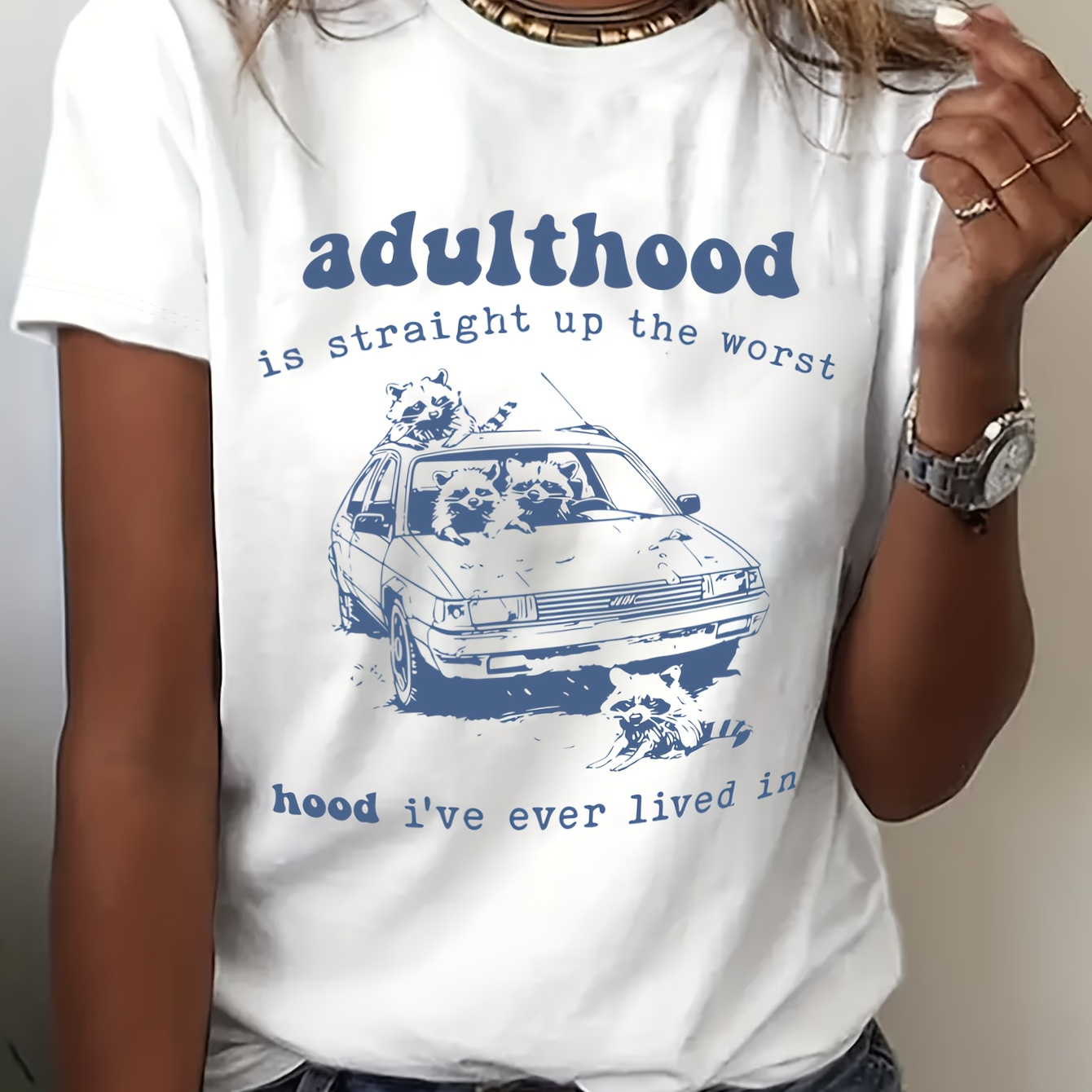 

Printed -sleeved T- Car
