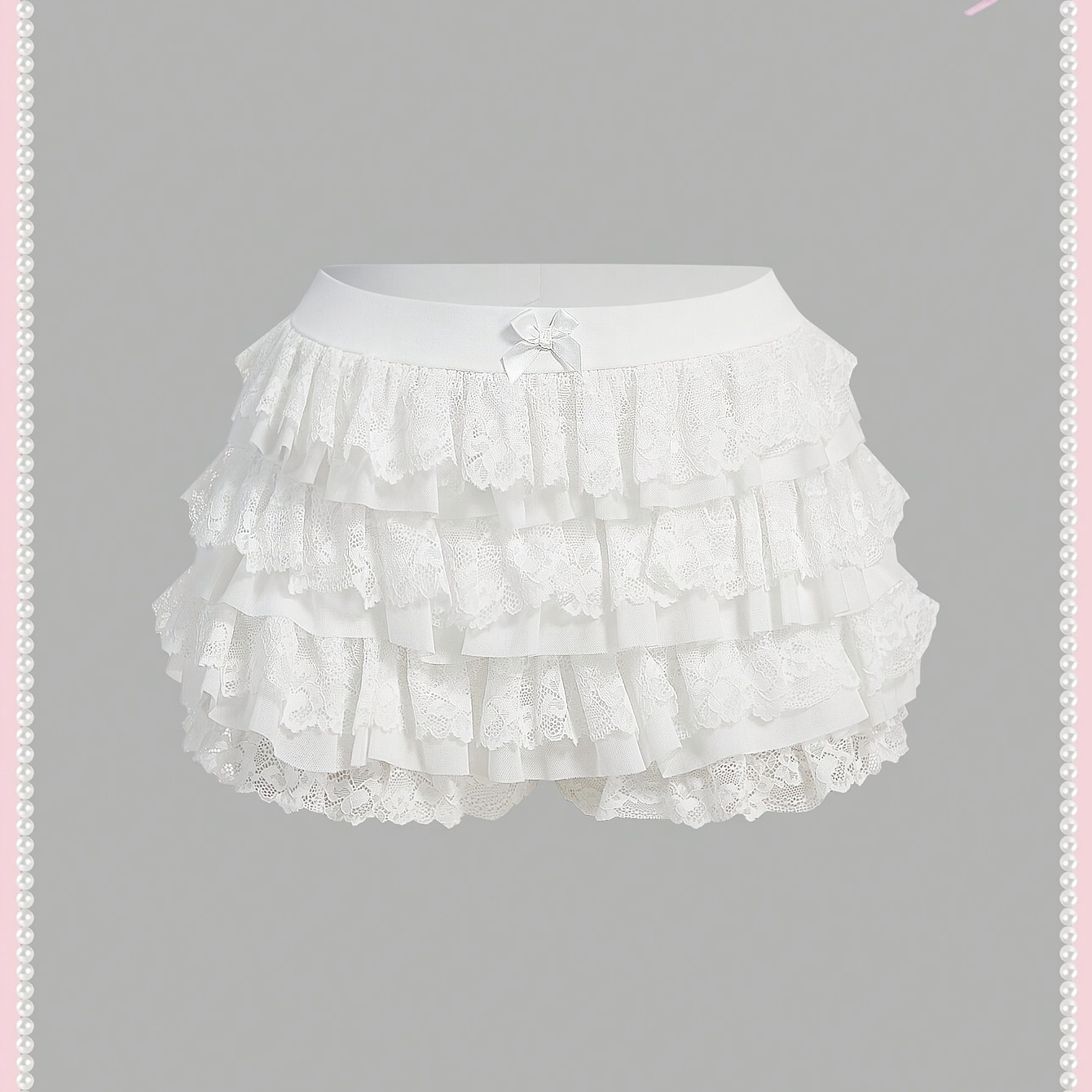 

Layered Lace Ballet Shorts, Y2k Mini Solid Color Shorts For , Women's Clothing