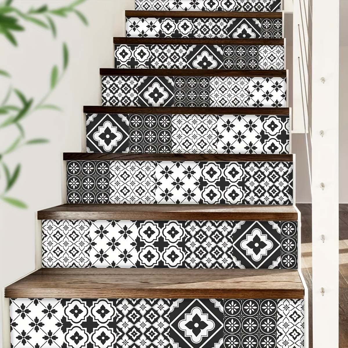 Stair Stickers Moroccan Tile Stair Riser Stickers Removable - Temu Canada