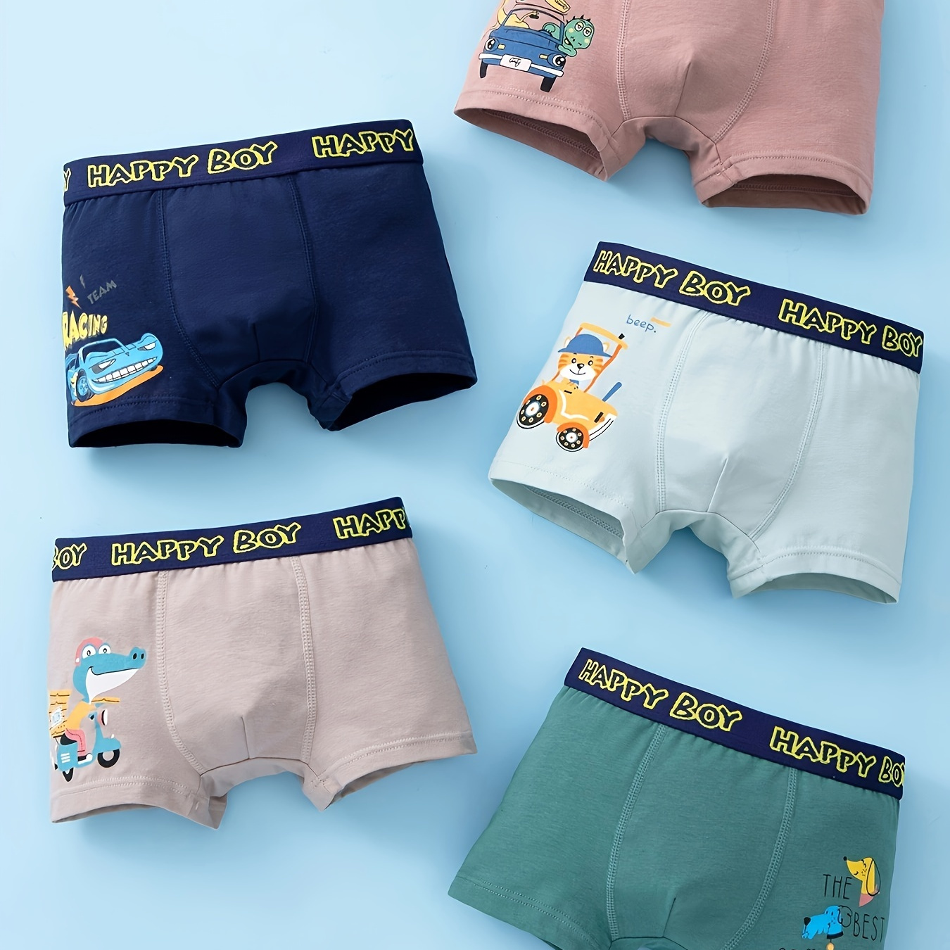 Boys Car Dinosaur Rocket Briefs Underwear Cozy Comfortable - Temu