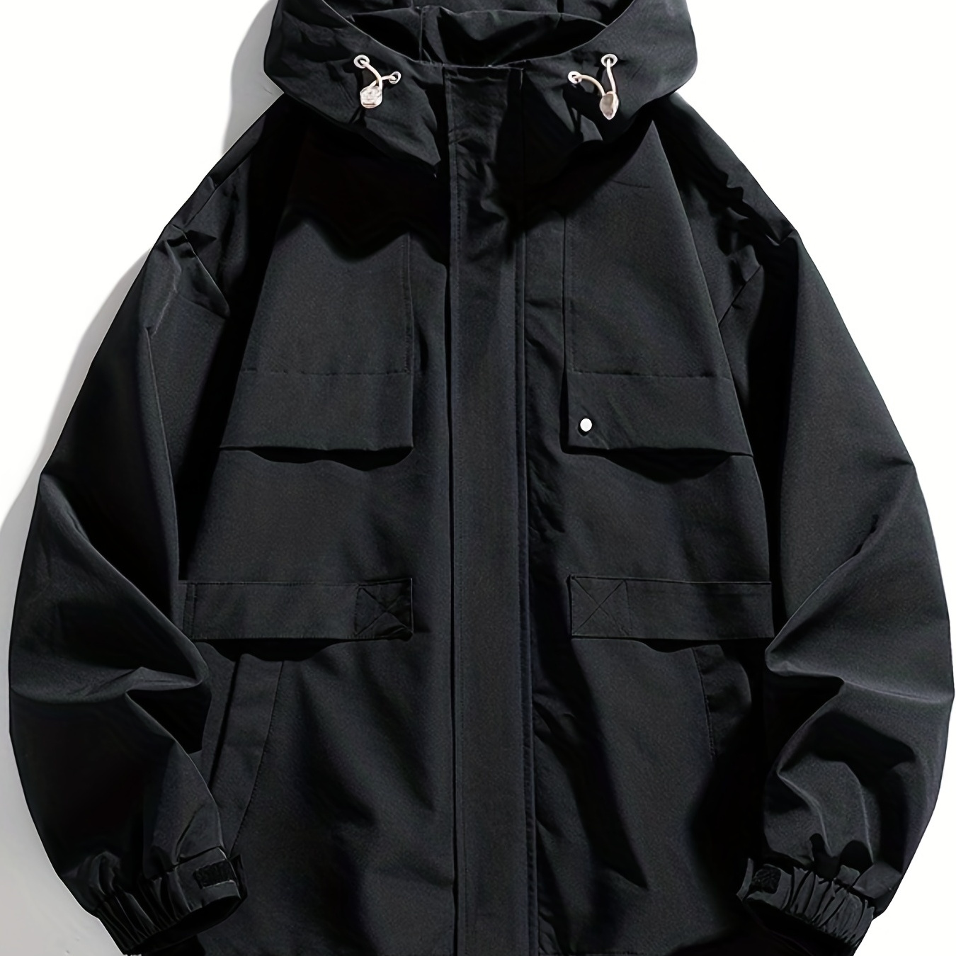 

Windbreaker Hooded Jacket, Men's Casual Zip Up Jacket Coat For Outdoor Activities