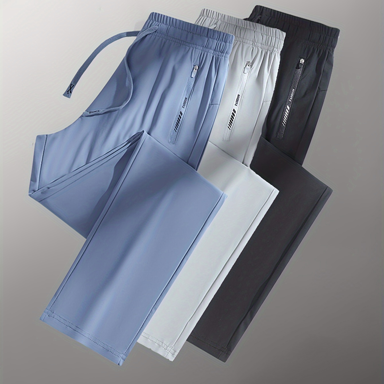 

Ensemble de 3 pantalons de sport long pour femmes d'été, pantalons décontractés respirants avec taille élastique et design de jambe droite.