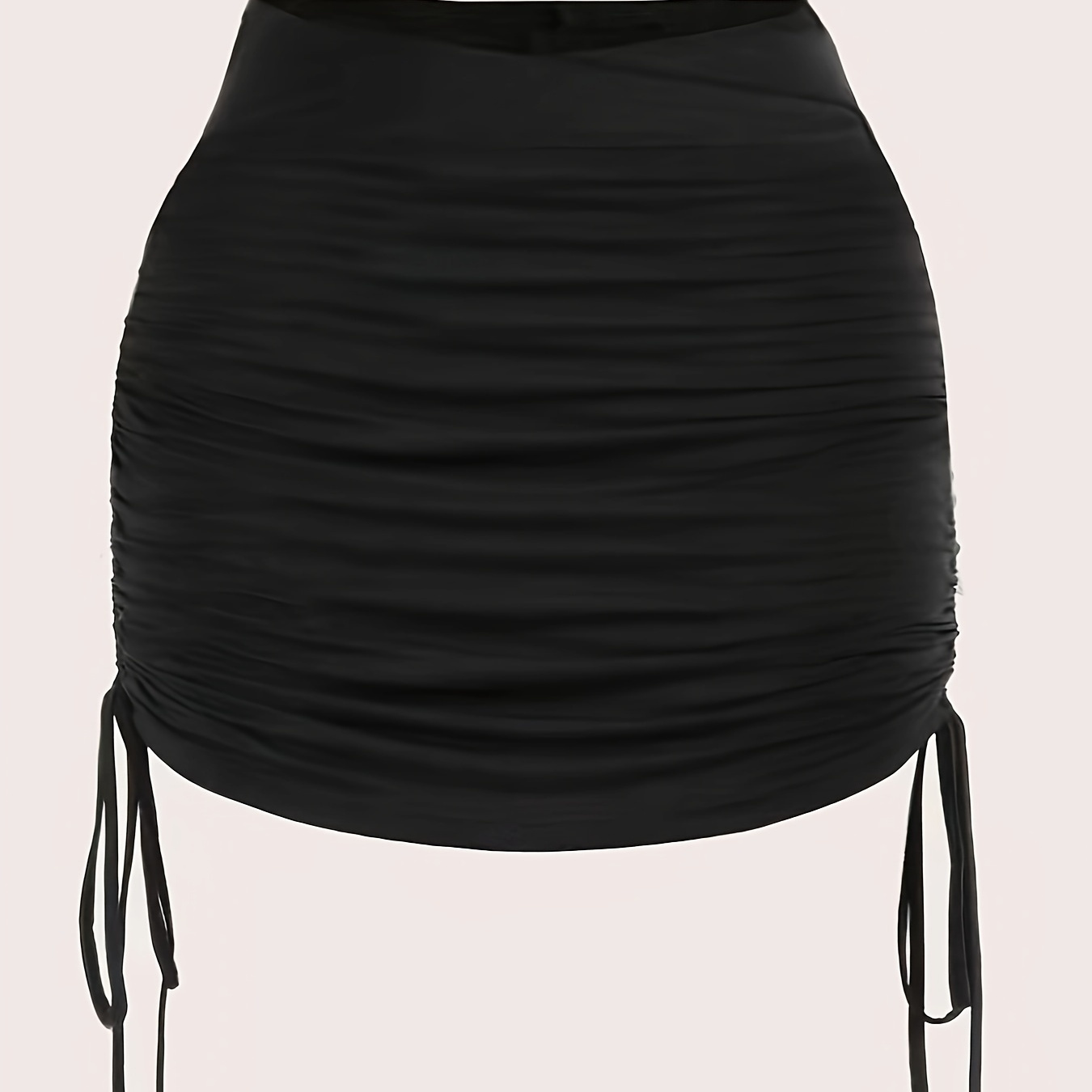 

Drawstring Bodycon Mini Skirt, Sexy Solid Color Ruched Skirt For Spring & Summer, Women's Clothing