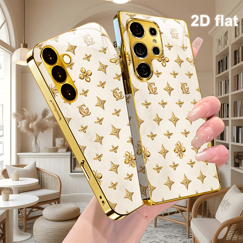 TEMU Phone Case - Retro Full Print Pattern Luxury Electroplated Case Suitable For S26/s26 Plus/s26 Ultra/s25/s25 Edge/s25