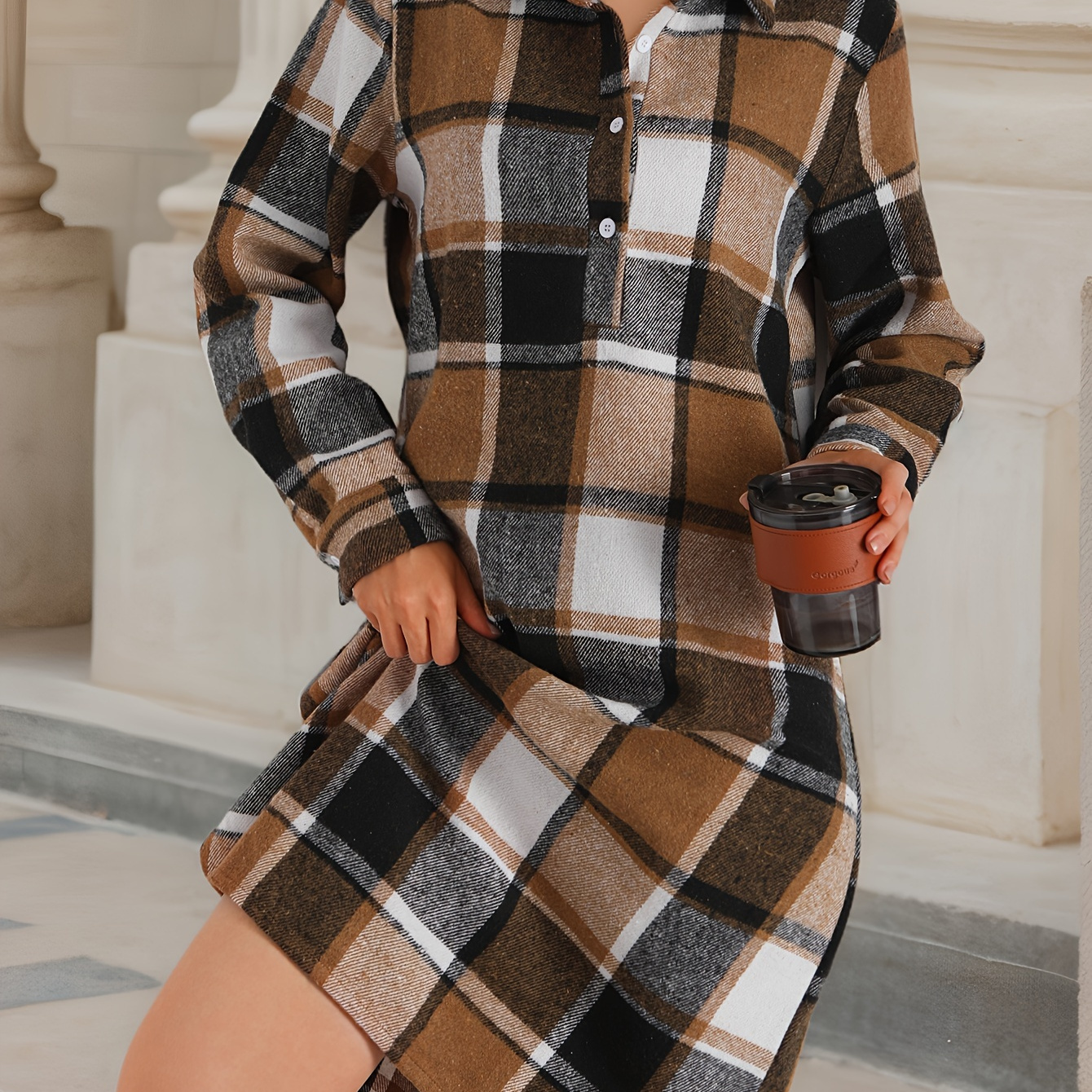 

Pattern Long Sleeve , Lapel For & Fall, Women's Clothing