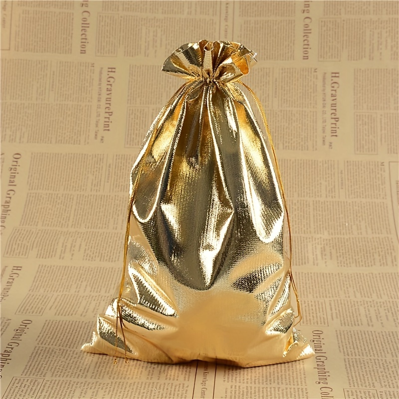 

10pcs, Golden Bronzing Organza Drawstring Storage Bag - Perfect For Jewelry, Candy, Cookies, And Wedding Decor - Versatile Gift Bag For Birthday Parties And Theme Events