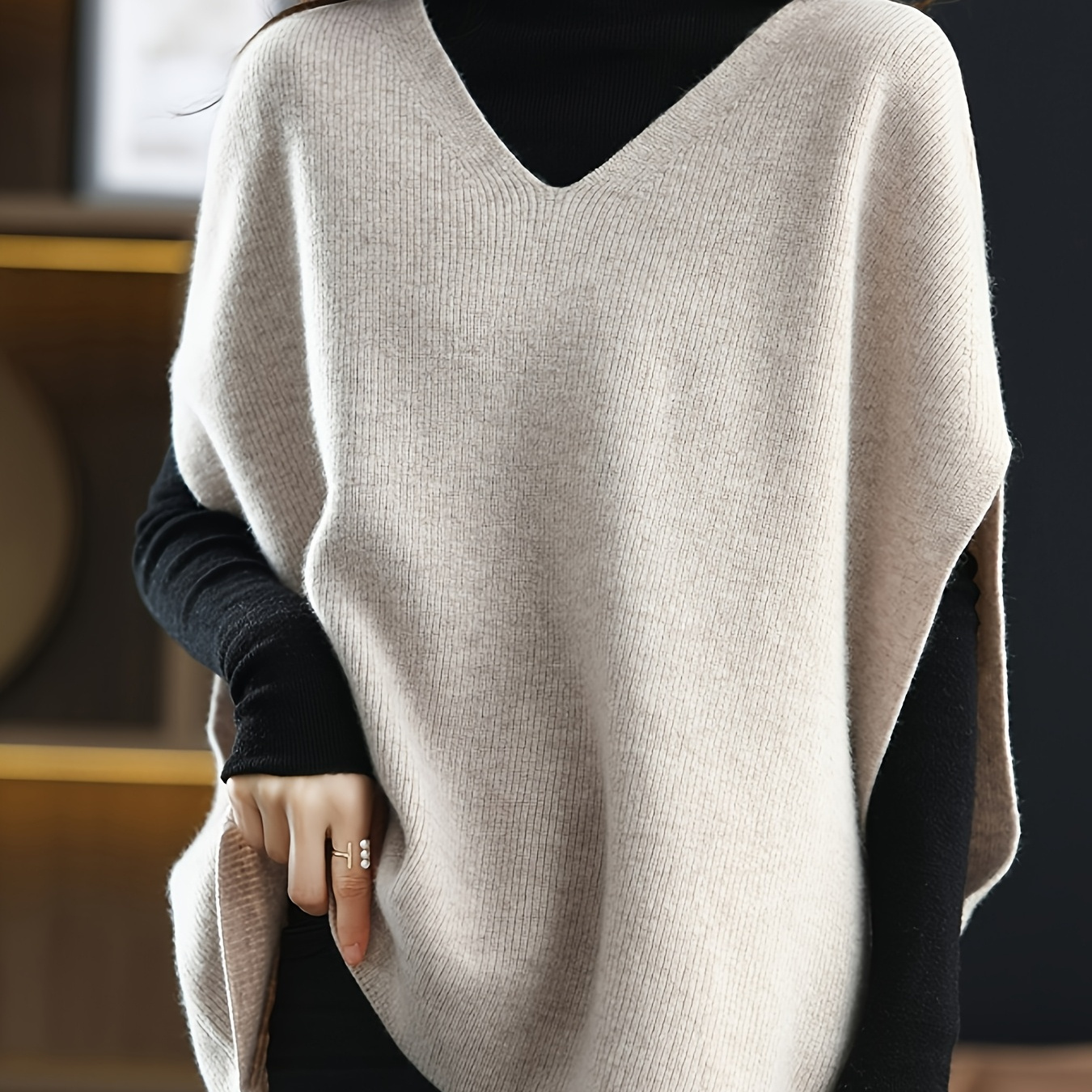 

V- Knit Sweater For - Sleeves, Fit , For & Fall