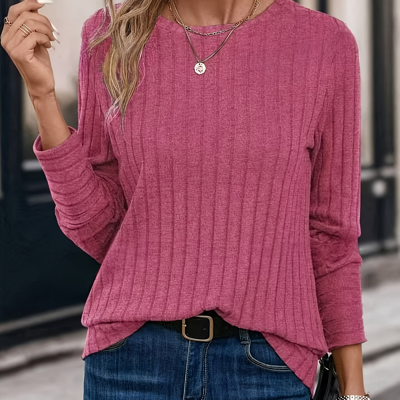 

's Long T- - Ribbed Top Elastane For , For /