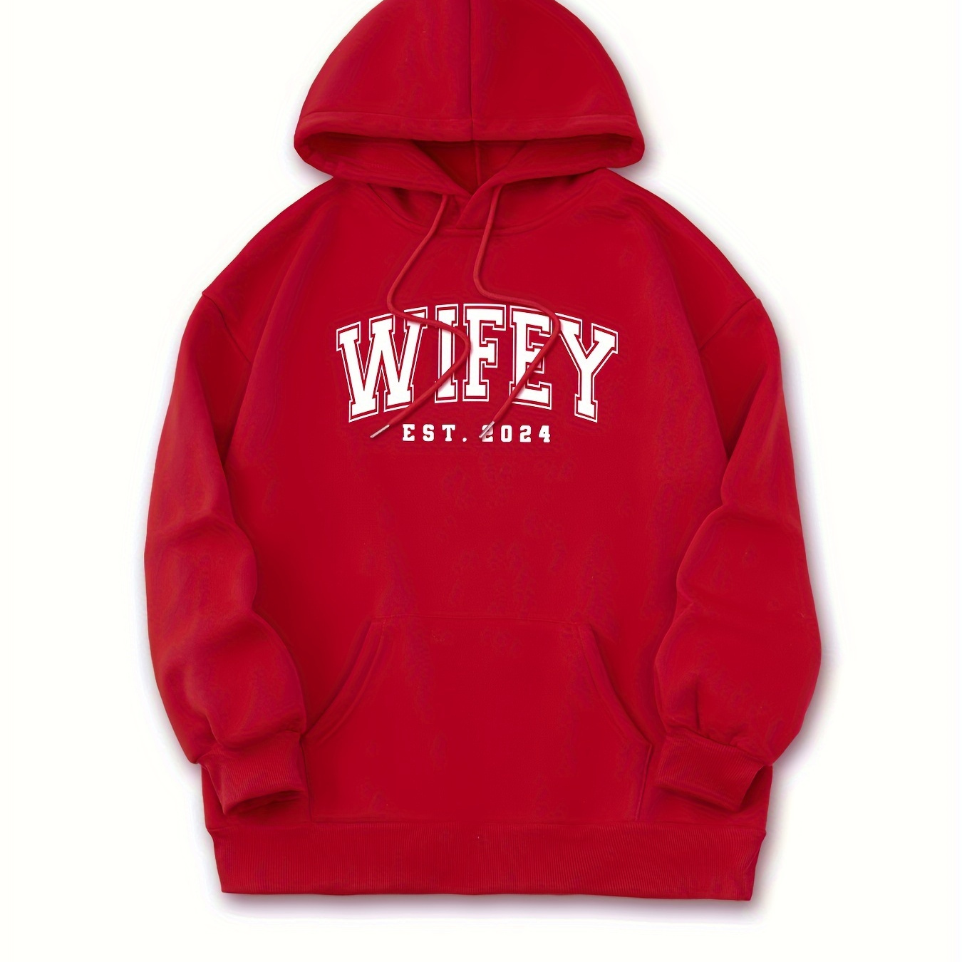 

Letter Print Drawstring Sweatshirt, Casual Front Pocket Pullover, Women's Hooded Pocket Clothing