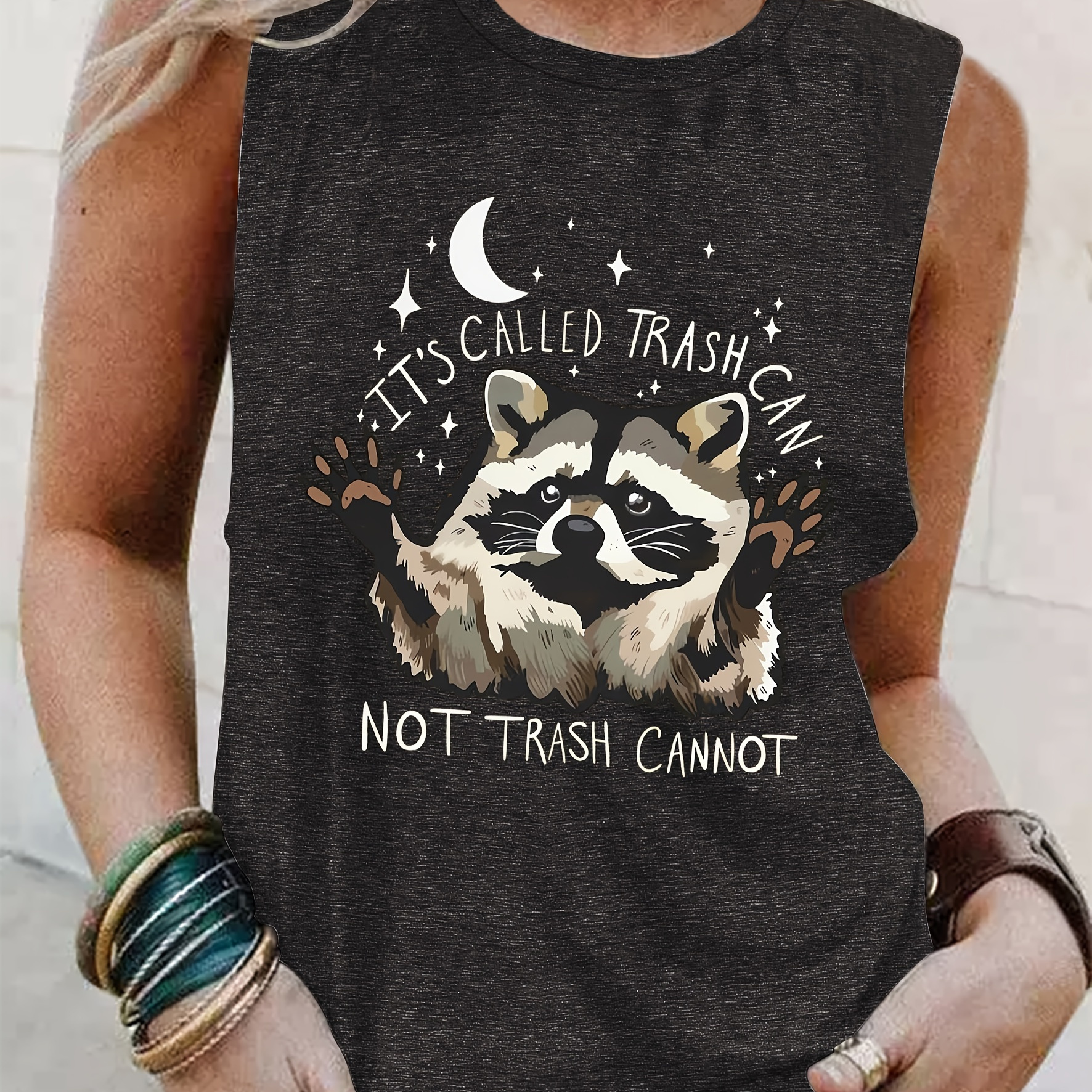 

Animal Print Crew Neck Tank Top, Casual Sleeveless Tank Top For Spring & Summer, Women's Clothing