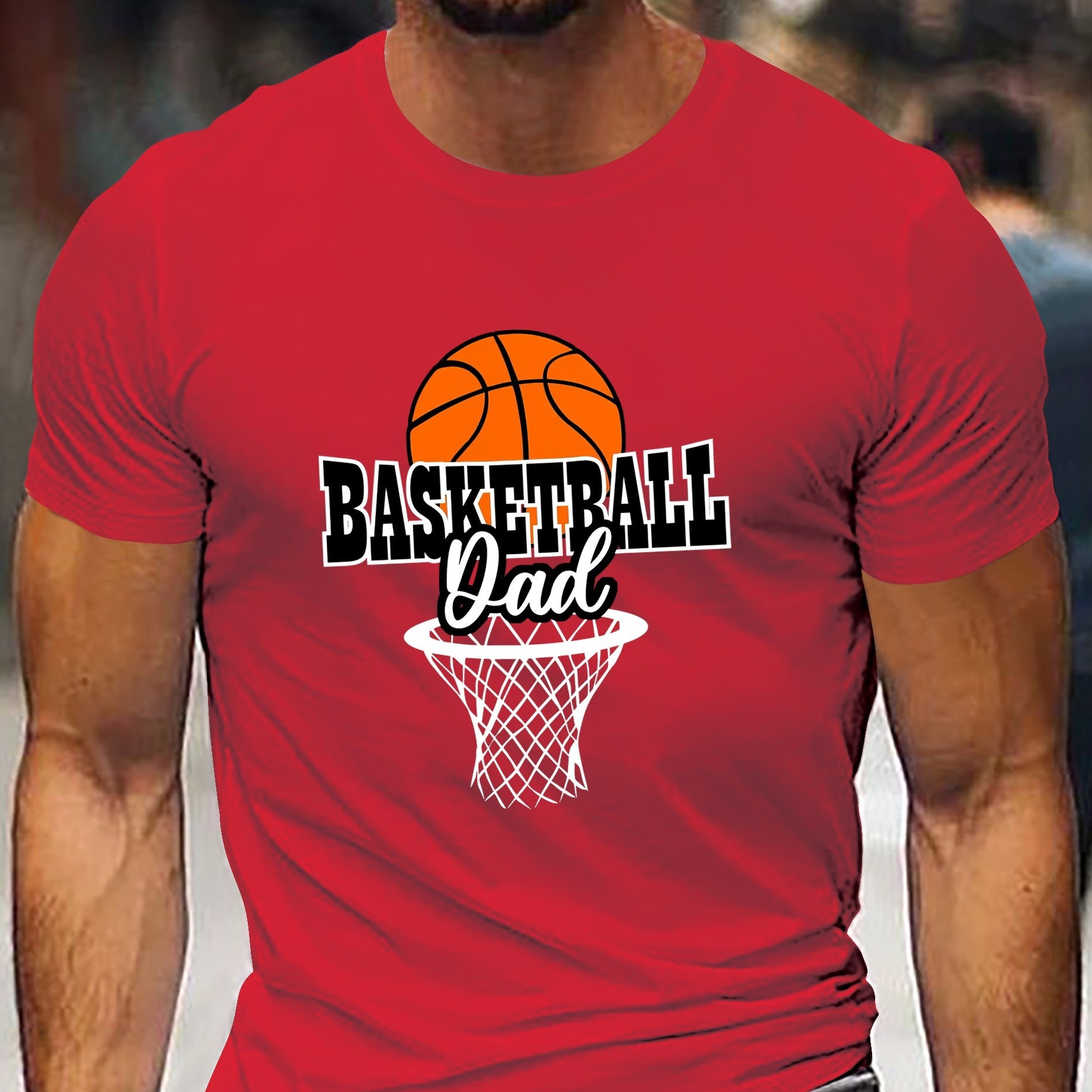 

Basketball Graphic Men's Short Sleeve T-shirt, Comfy Stretchy Trendy Tees For Summer, Casual Daily Style Fashion Clothing