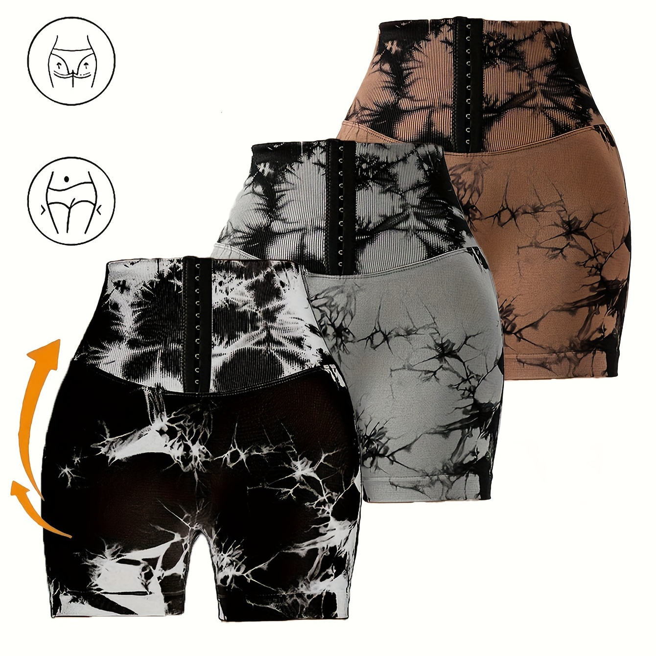 

Dk2007 3pcs Black Shorts With Button