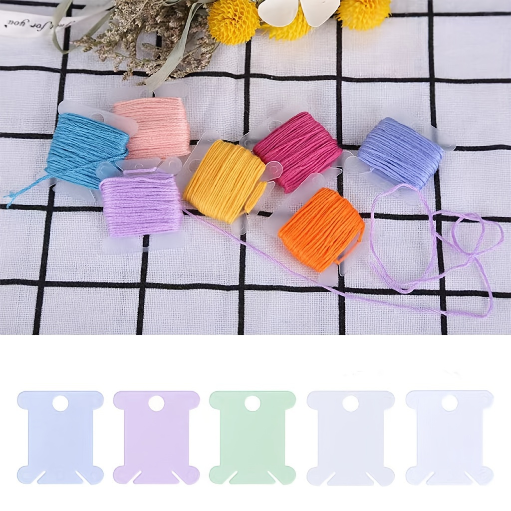 20PCS/50PCS/100PCS/120PCS Plastic Bobbins Spool Thread Card Embroidery  Floss DIY Stitch Organizer Holder Sewing