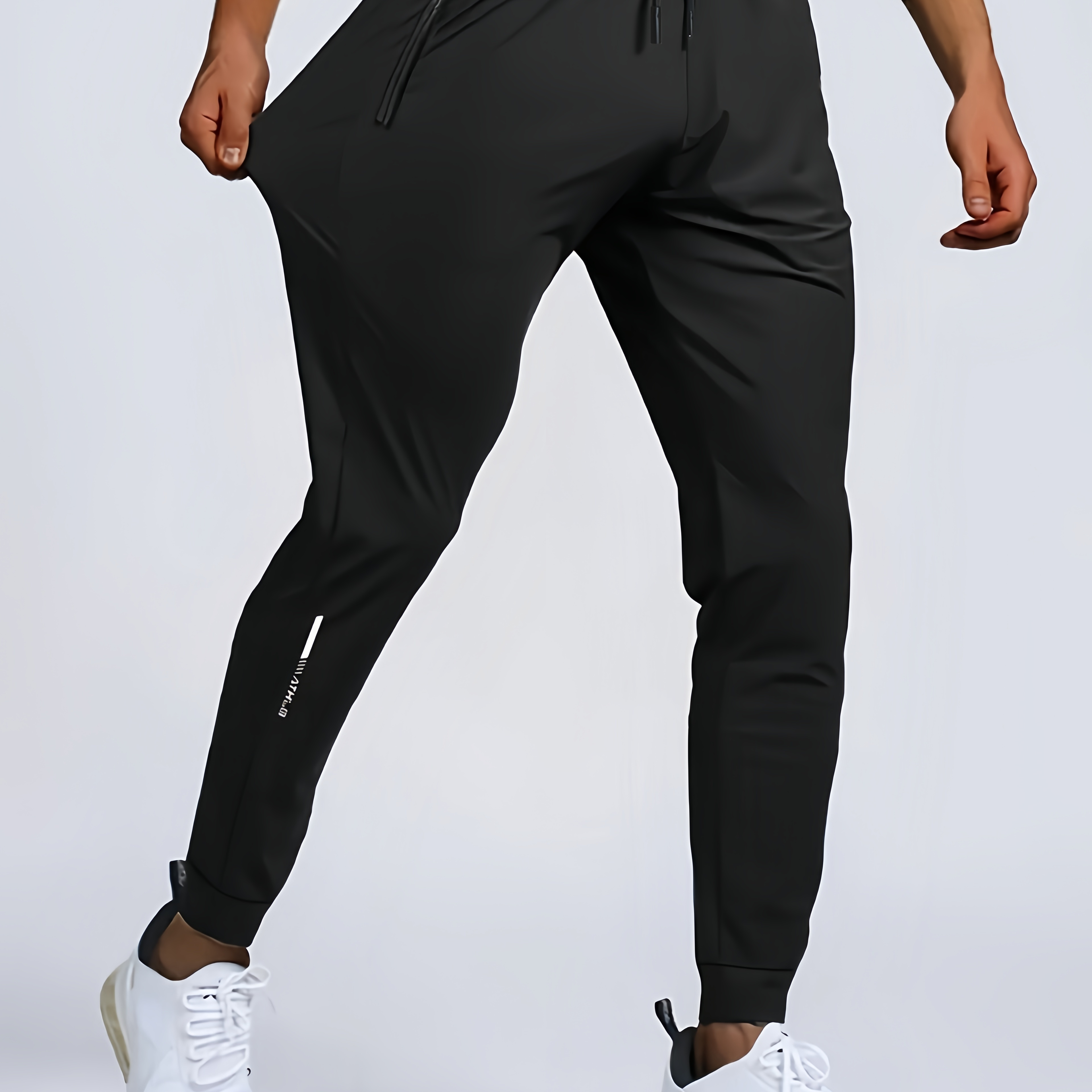 

Men's Activewear Sports Pants, Drawstring Quick Dry Athletic Trousers, Athletic Joggers For Men Summer Gym Fitness Workout