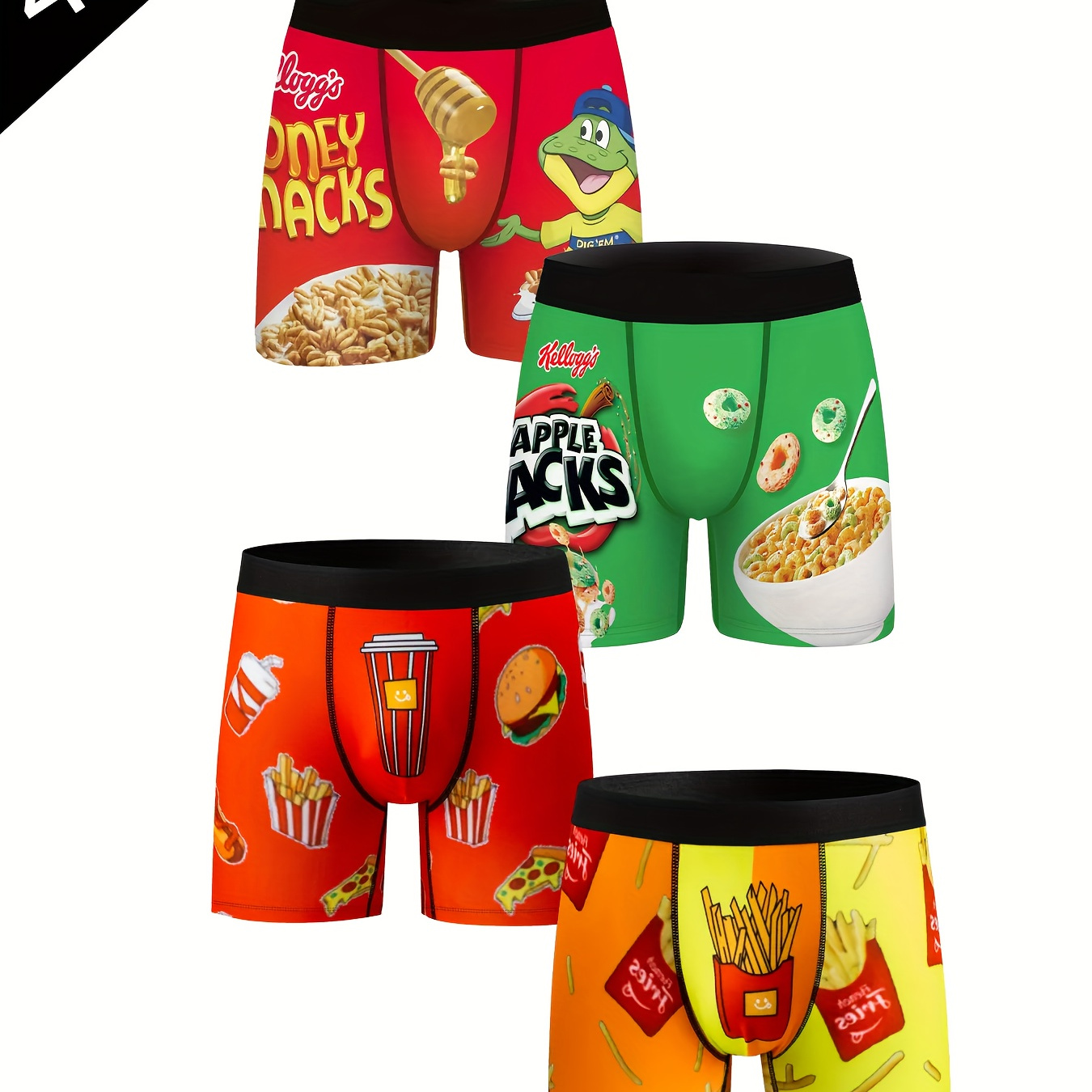 

4pcs Boys' Hamburger Briefs - , Polyester ,