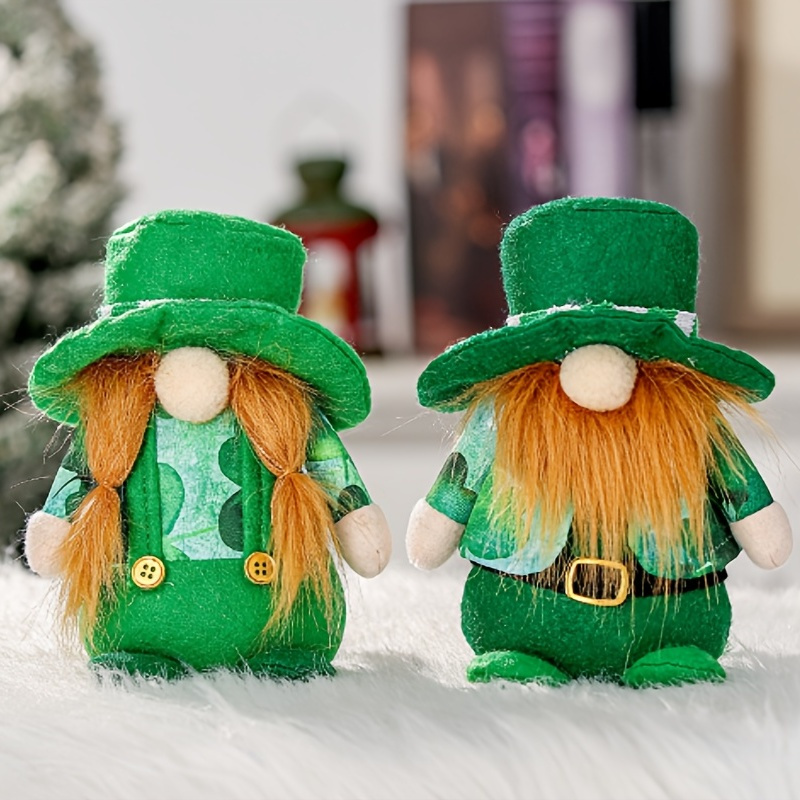 St.patrick's Day Irish Gnome Doll Lighted Sequins Gnome - Temu