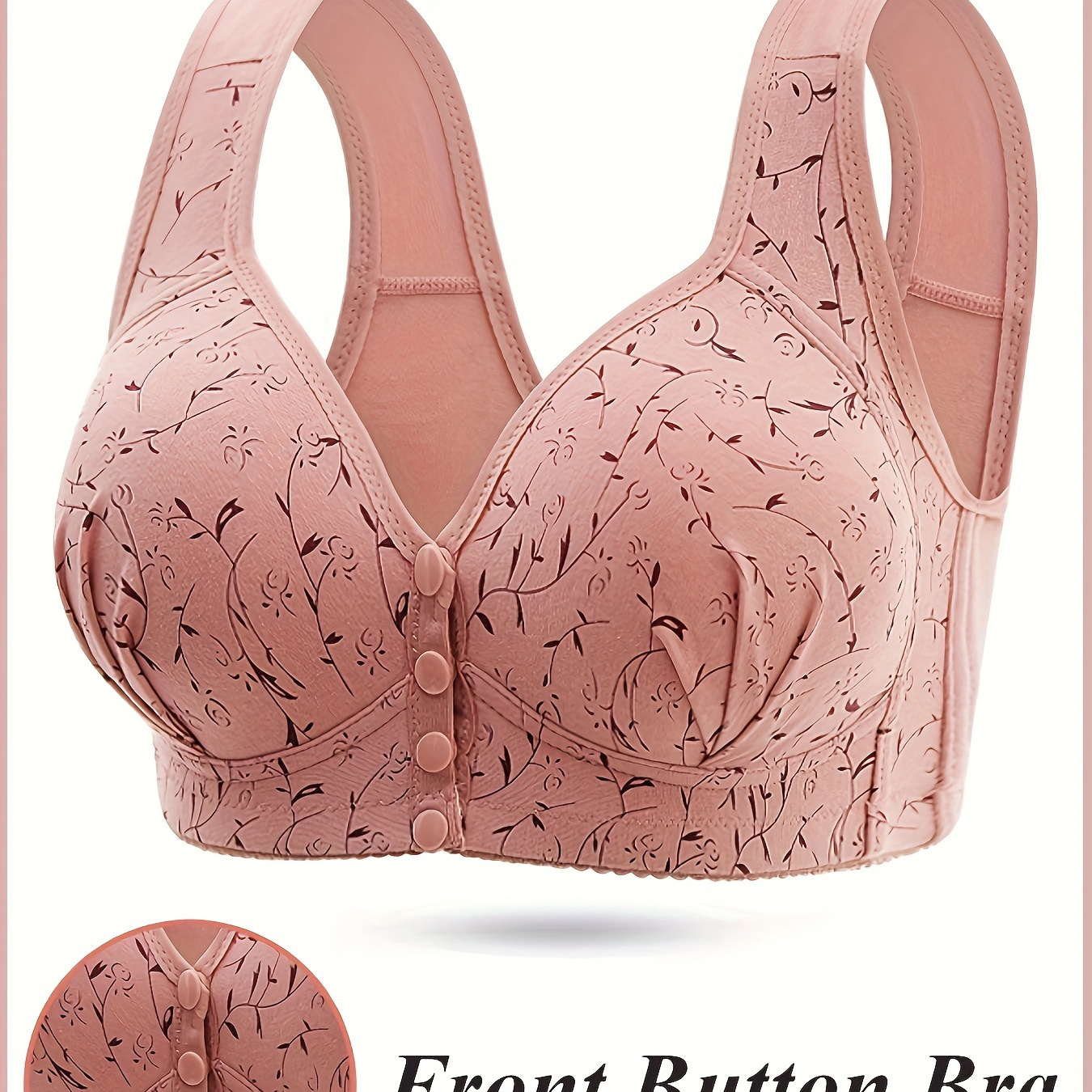 

Women's Maternity Flowers Print Breast Feeding Bra, Breathable Underwear
