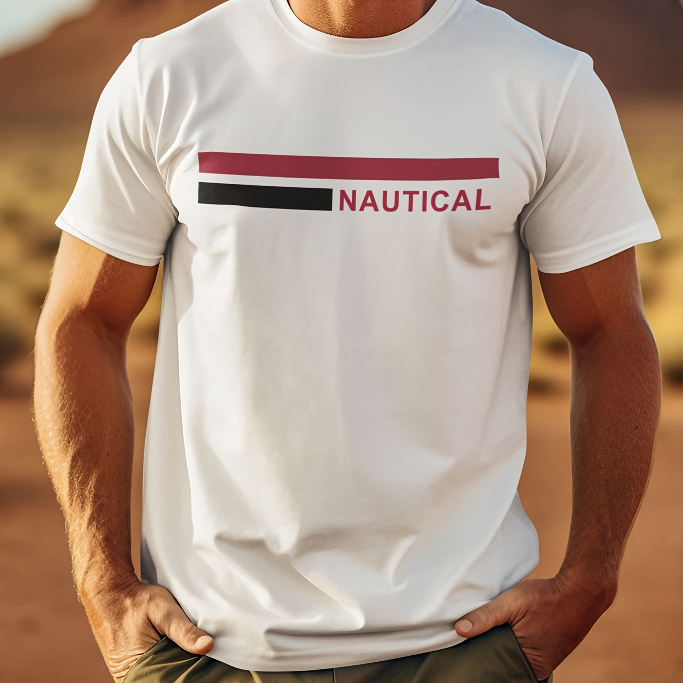 

Nautical Print Tee Shirt, Tees For Men, Casual Short Sleeve T-shirt For Summer