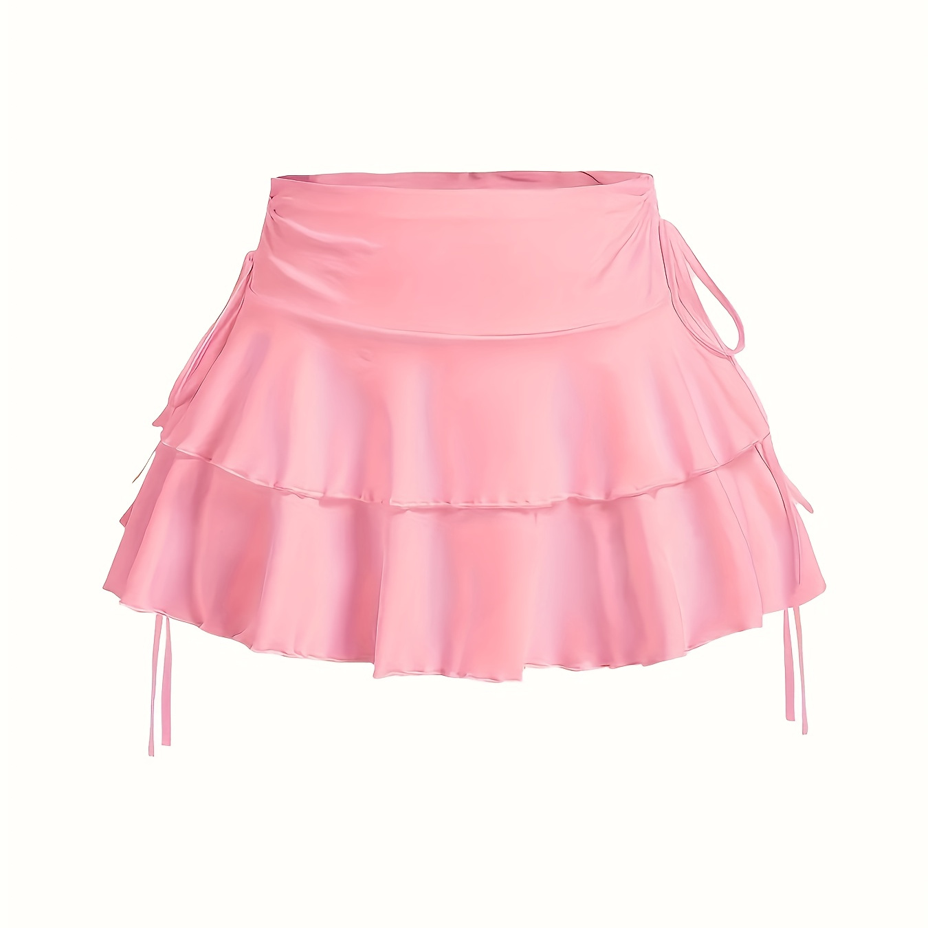 

Elegant Polyester Knit Skirt With Drawstring - Solid Color Half-skirt For Spring/summer/fall