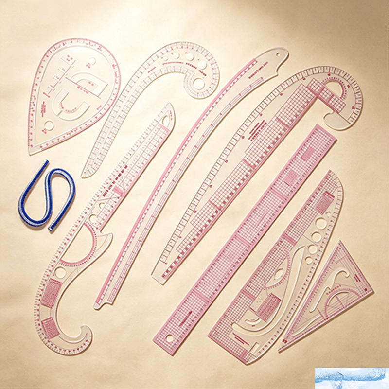 TEMU 9pcs Rulers, Grid Calipers, , Mixed Colors
