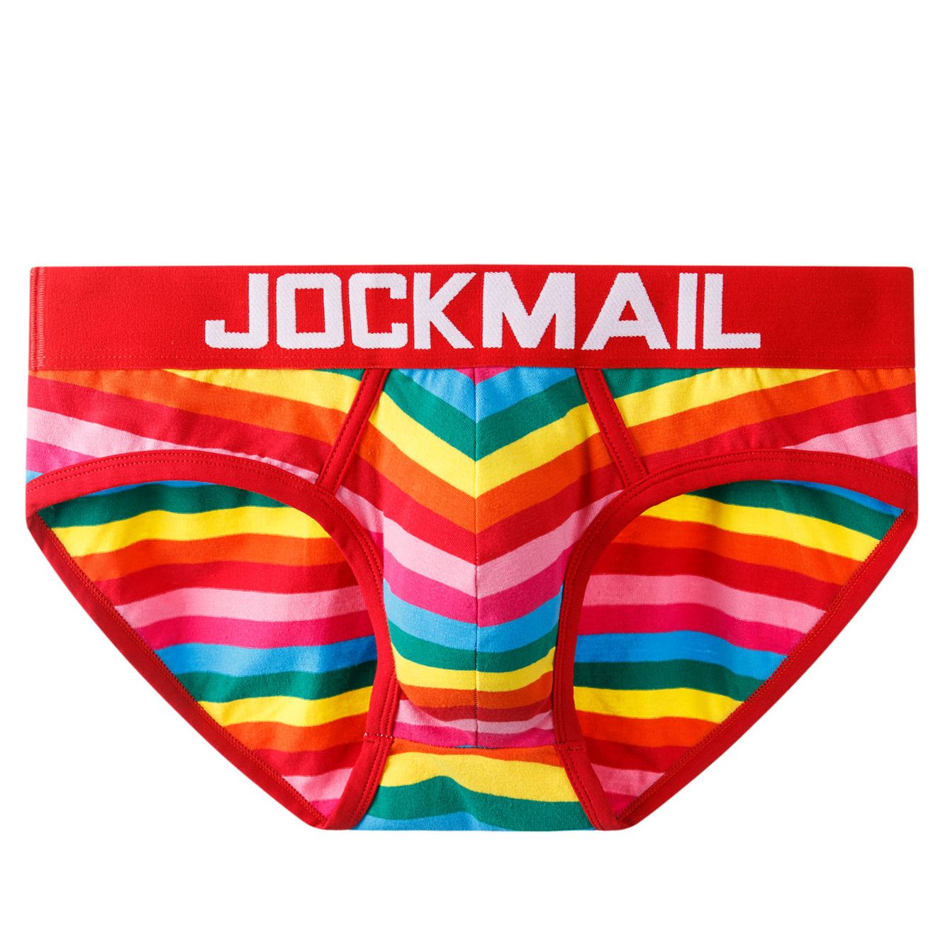Jockmail Men's Breathable Rainbow Striped Boxer Briefs Wide - Temu