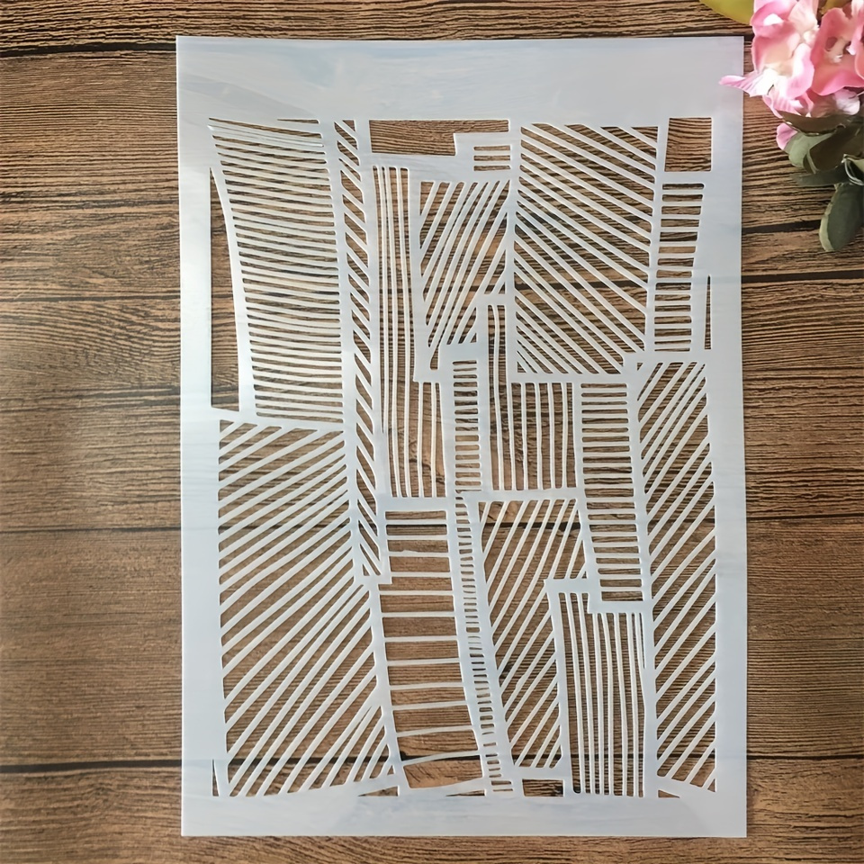 

1pc Plaid Scrapbooking Diy Painting Template