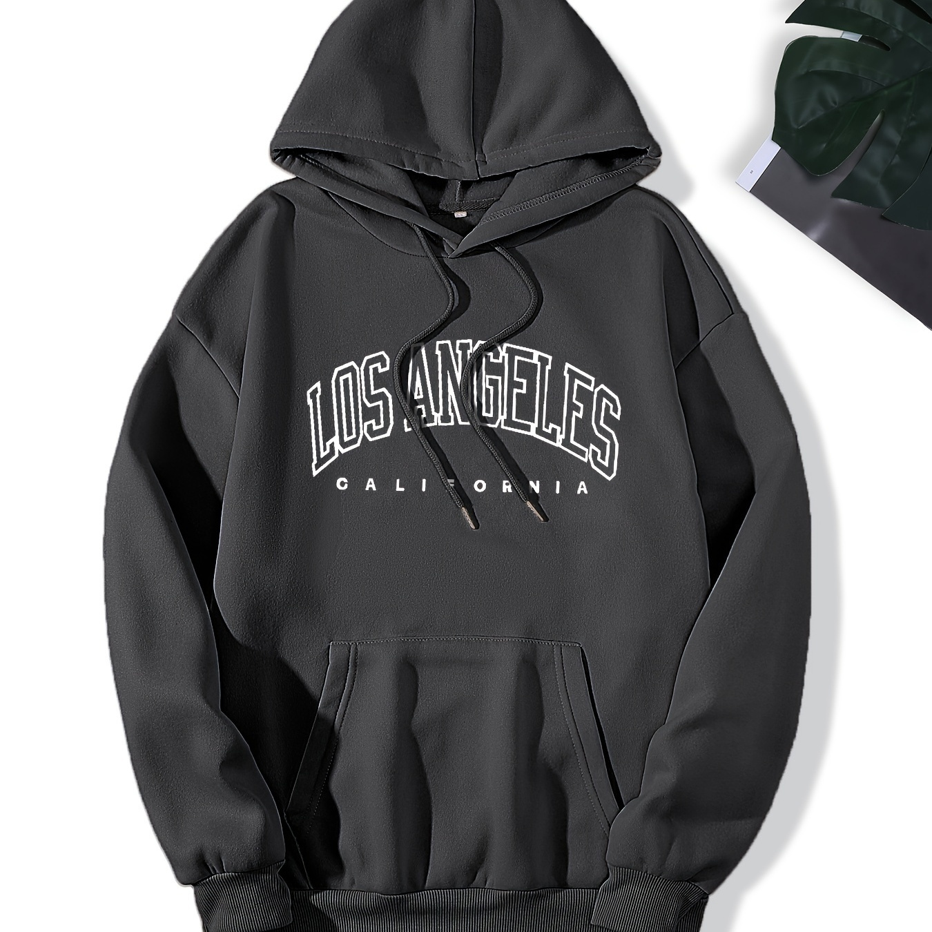 

Letter Print Kangaroo Pocket Hoodie, Casual Long Sleeve Drawstring Hoodies Sweatshirt, Women's Clothing