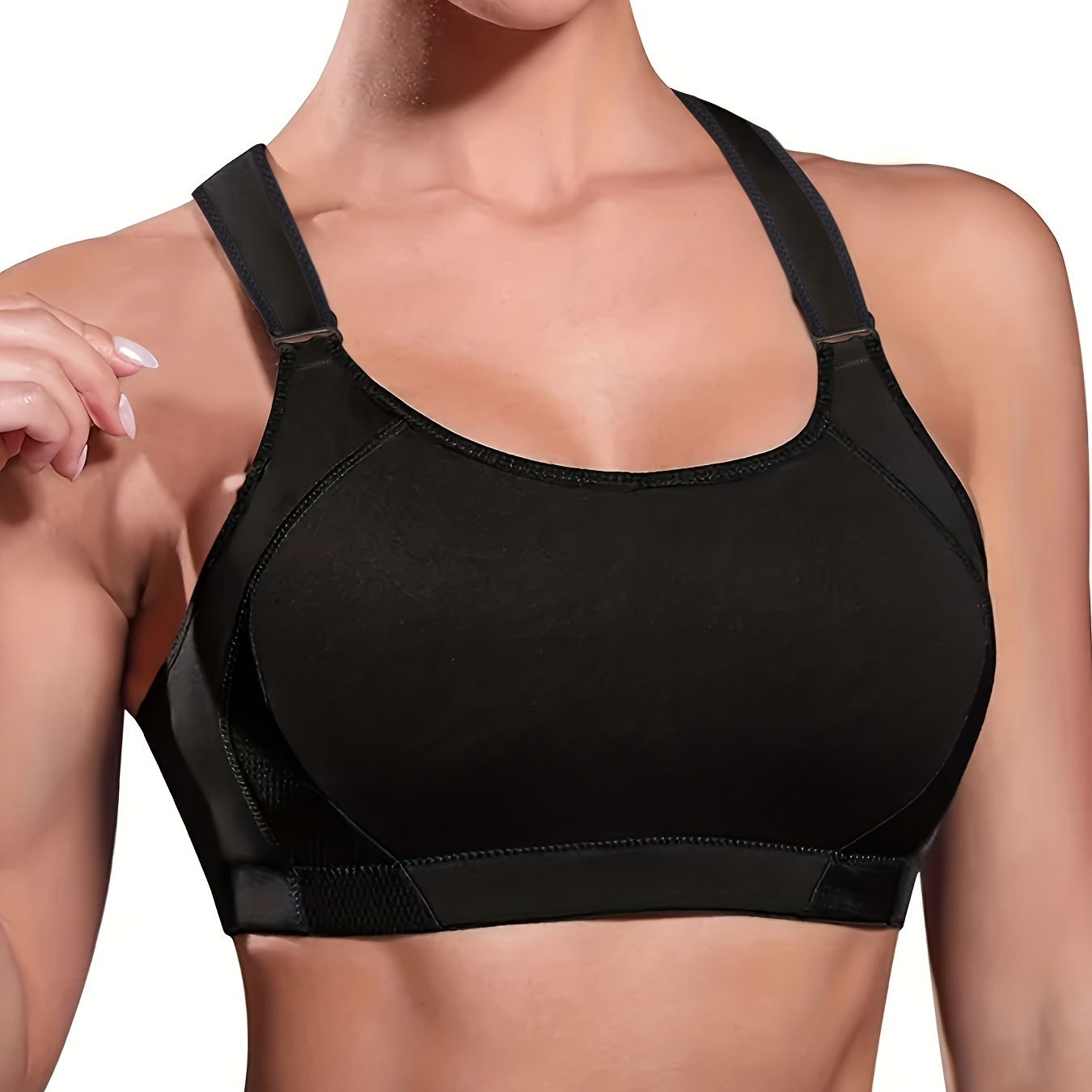 Women's High Impact Sports Bras: Racerback Crop Top Mesh - Temu Canada