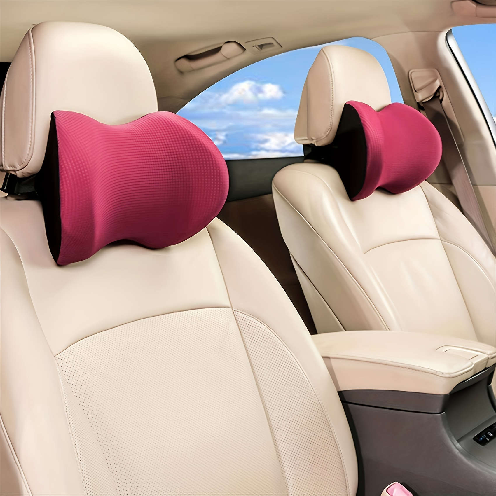 

Car 4 Seasons Universal Ice Silk Pillow Neck Protector Memory Foam Car Headrest