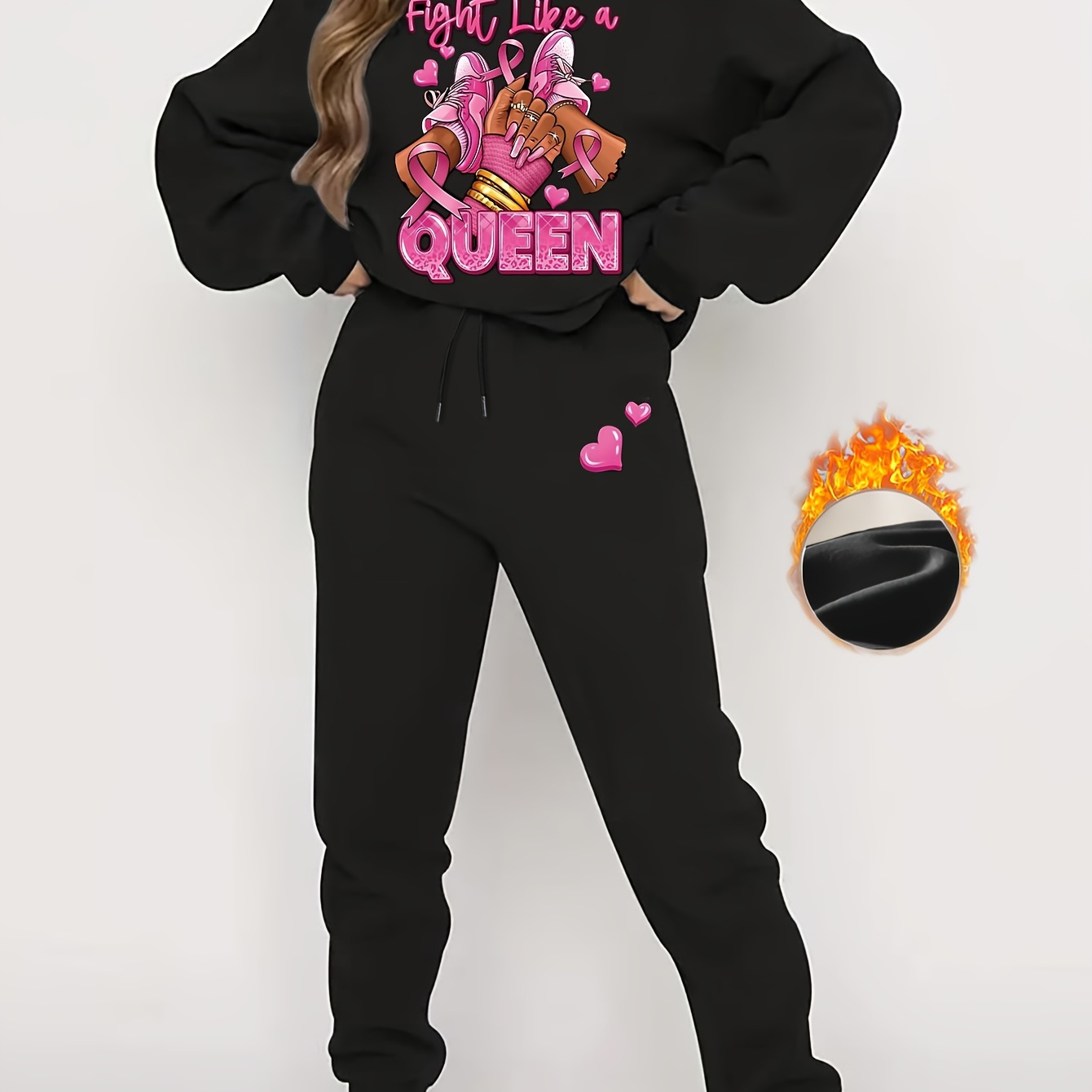 

2 Piece Set, Crew Sweatshirt & Pants, Women's Clothing