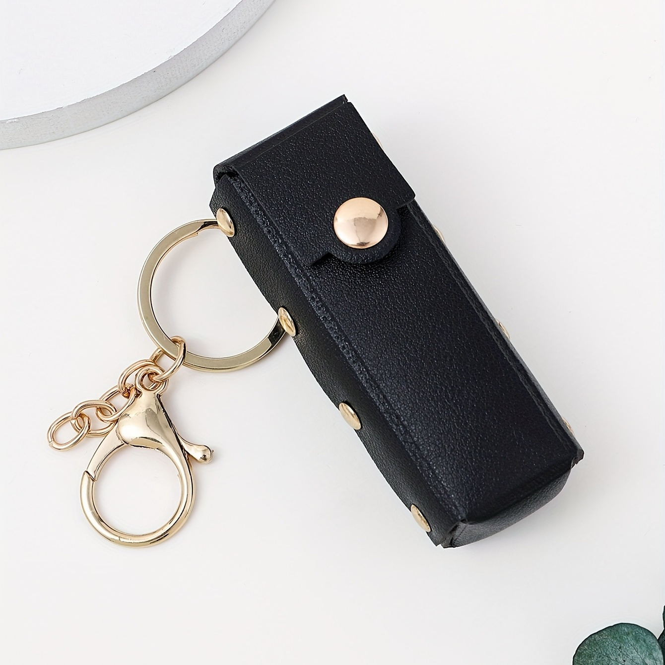 Cockatoo Snap-On Lipstick Holder Keychain, Genuine Leather Lipstick Case  with Keychain, Chapstick Holder Keyring (Beige) - Yahoo Shopping