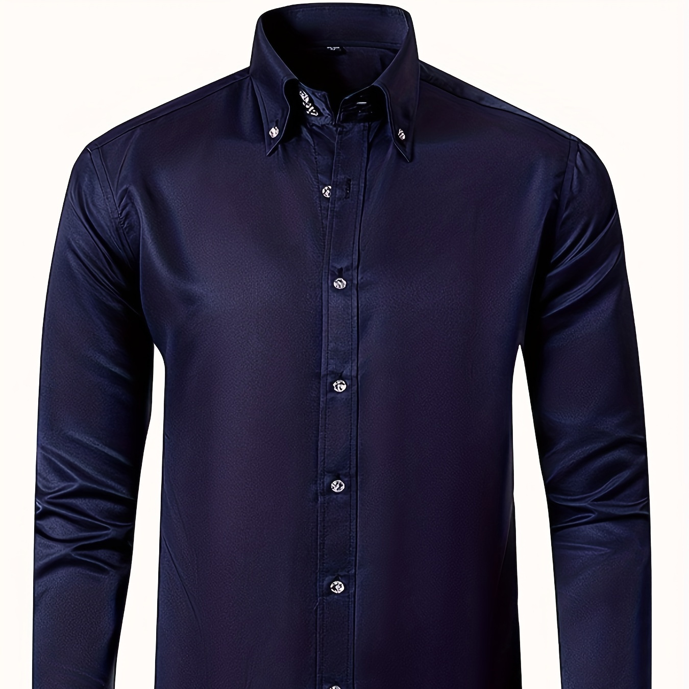 

Chemise élégante à manches longues unie pour hommes, chemise de travail formelle pour hommes pour l'automne et le printemps