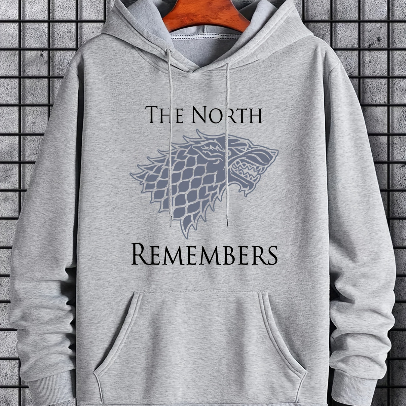 

Hoodies For Men, 'remember The North' Graphic Hoodie, Men’s Casual Pullover Hooded Sweatshirt With Kangaroo Pocket For Spring Fall, As Gifts