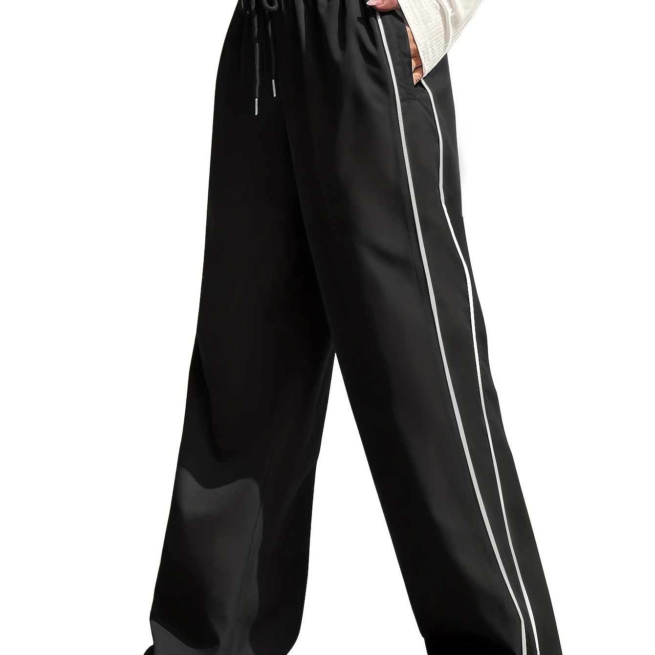 

Girl's Casual Long Straight Loose Pants, Breathable Thin Trousers For Street Daily