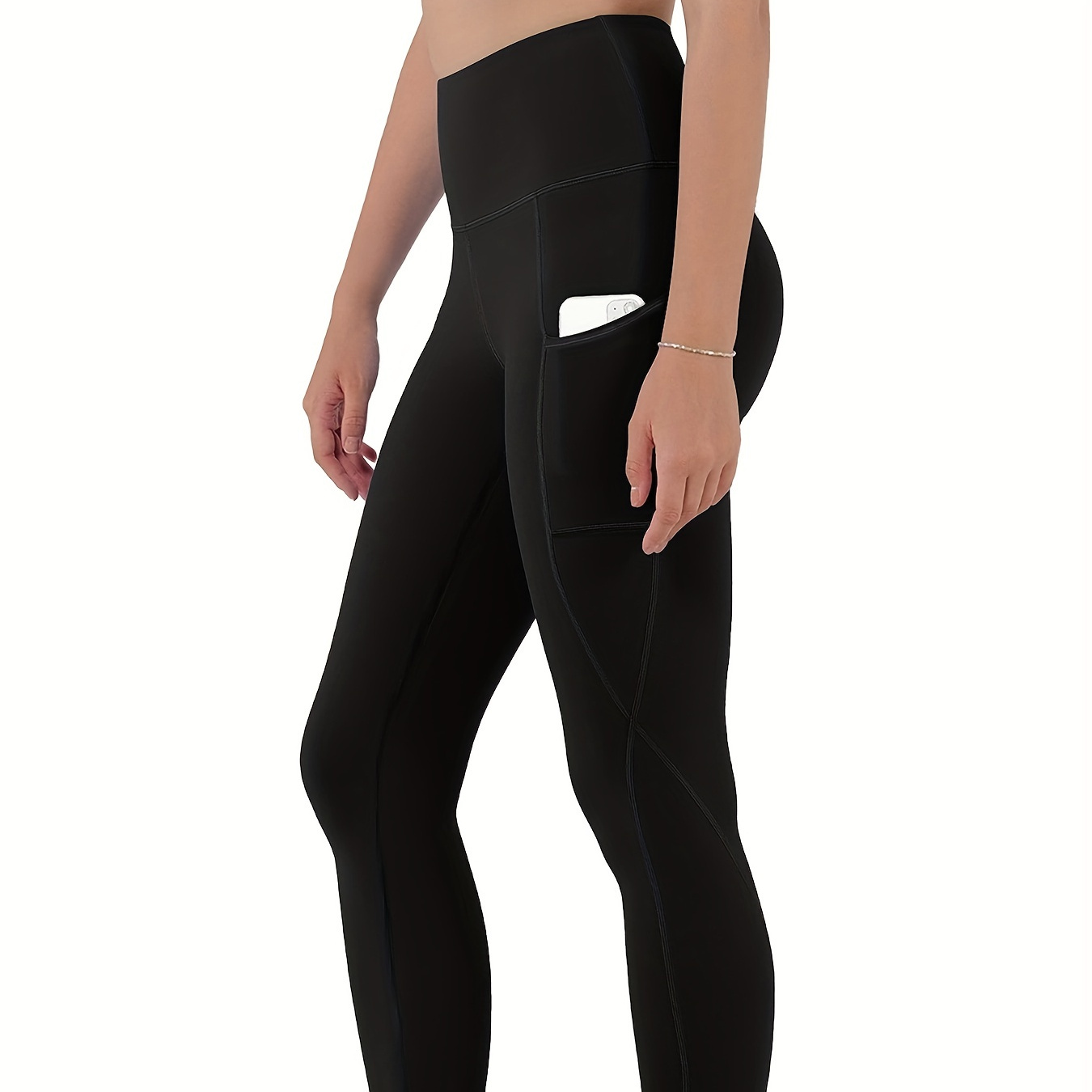 Women's Thermal Fleece Lined High Waist Yoga Leggings Pocket - Temu Canada