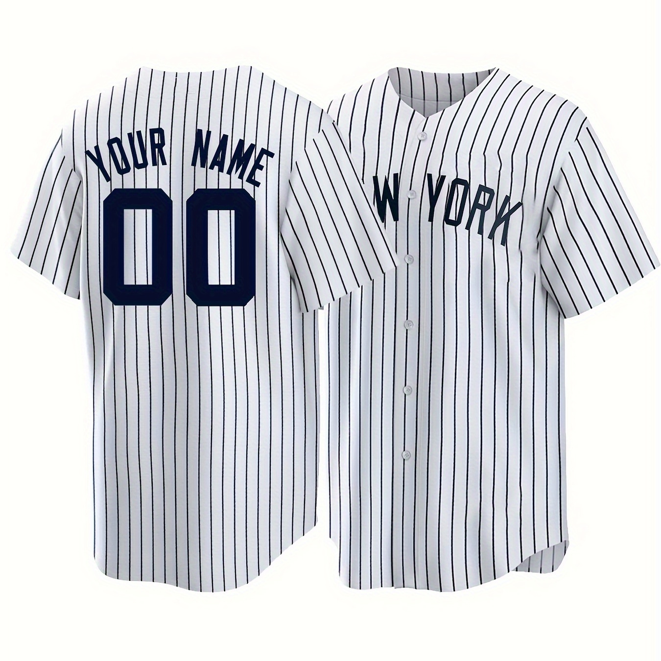 

Men's Customized Name & Number Striped Baseball Jersey, Tailored To Your Preference, Comfy Top For Summer Sport
