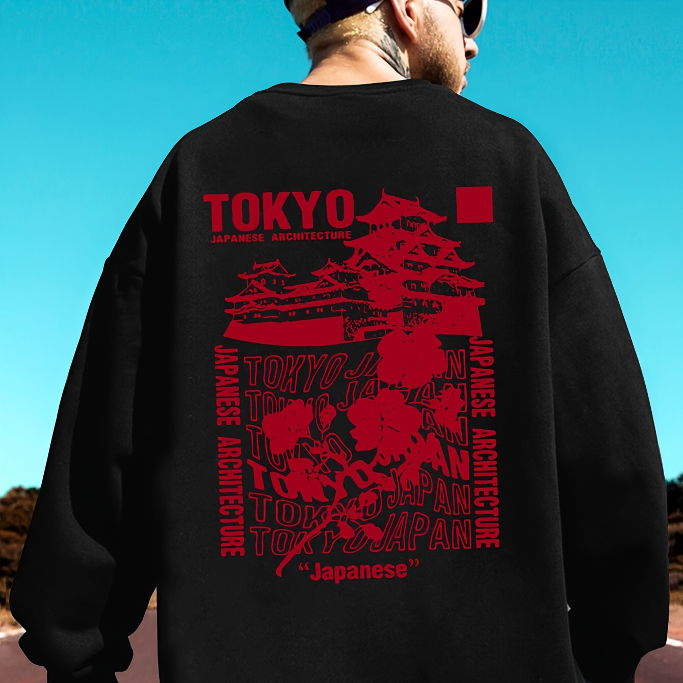 

Tokyo Japan Print Men's Trendy Versatile Sweatshirt With Comfortable Long Sleeves Design, Perfect For Autumn And Winter Daily Wear & Outdoor Travel