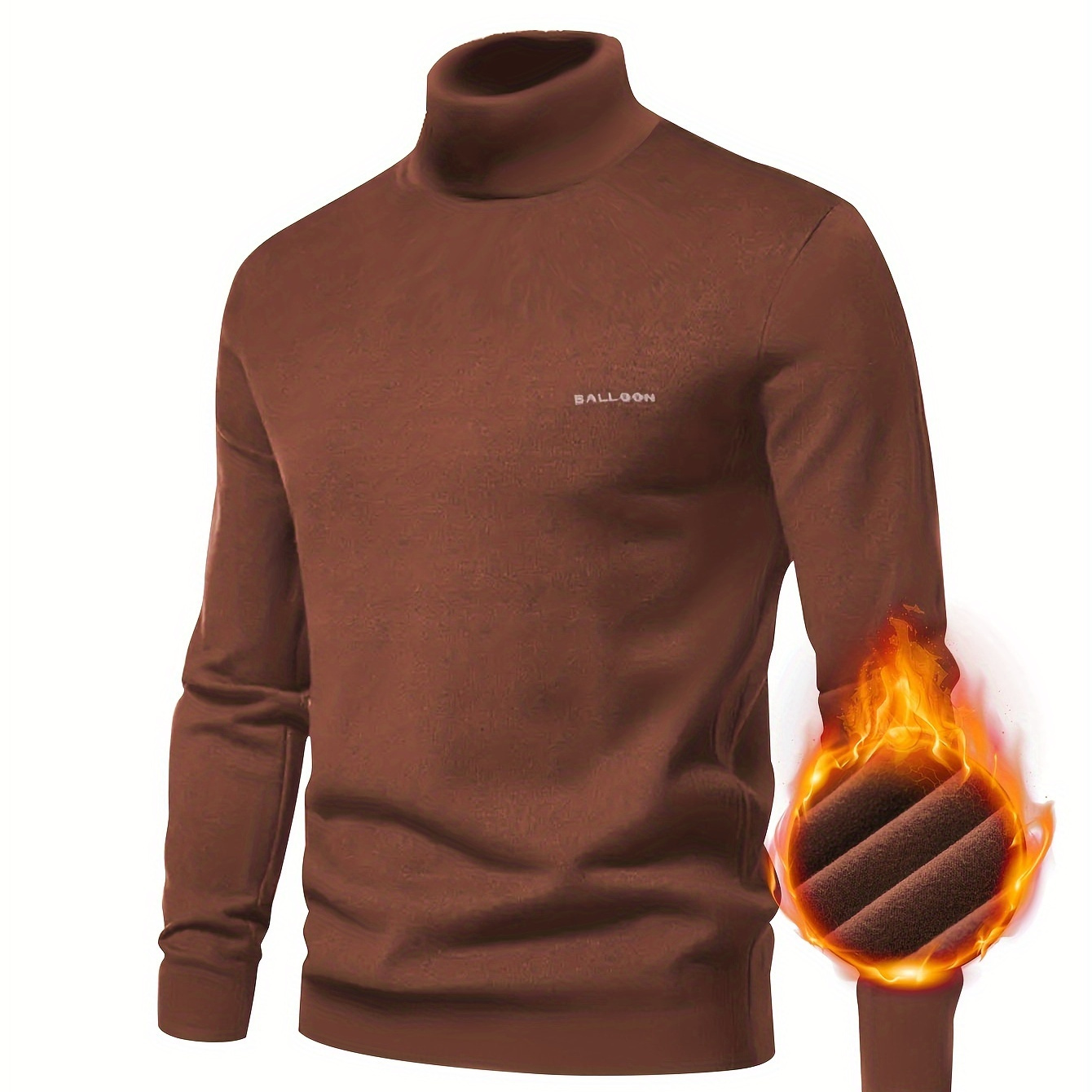 

Men's Thermal Underwear Top, Long Sleeve Round Neck High Stretch Shirts, Warm Thickened Tops