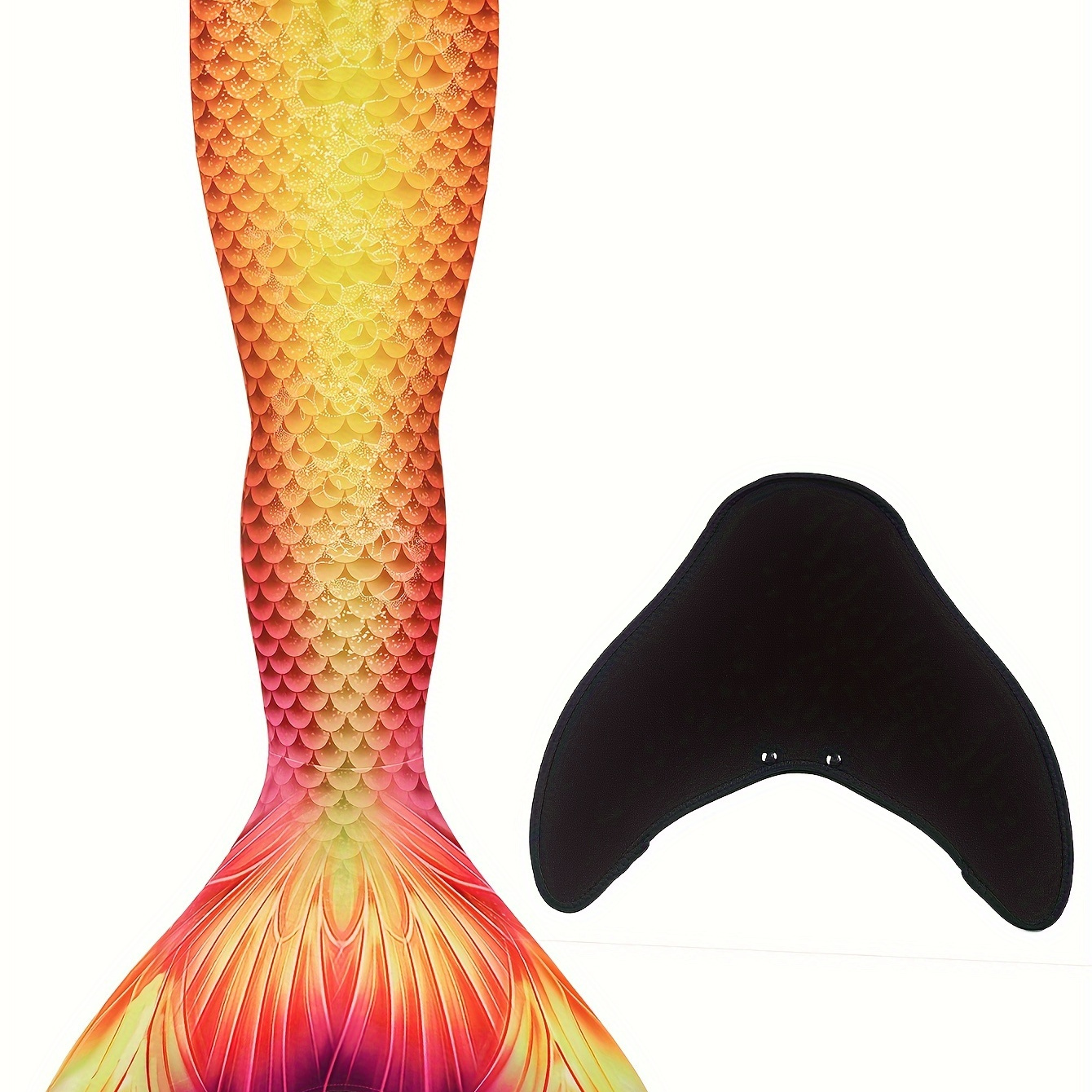 

2pcs Mermaid Swim Skirt + Single Fin Swimwear Set For Girls, Tie-dye Fish Scale Print Mermaid Tail Skirts Suitable For Beach Vacations, Parties, Performances