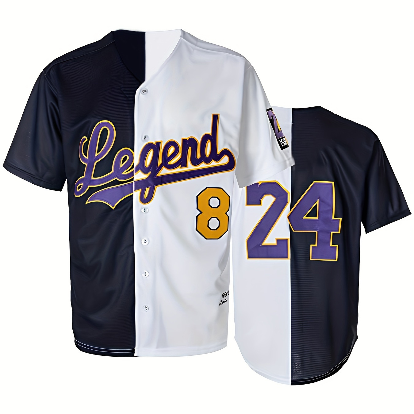 Men's Retro Memorial Baseball Jersey, #8 #24 Athletic Sport Shirt for Party Costume Gift,Breathable, Quick Dry,Temu