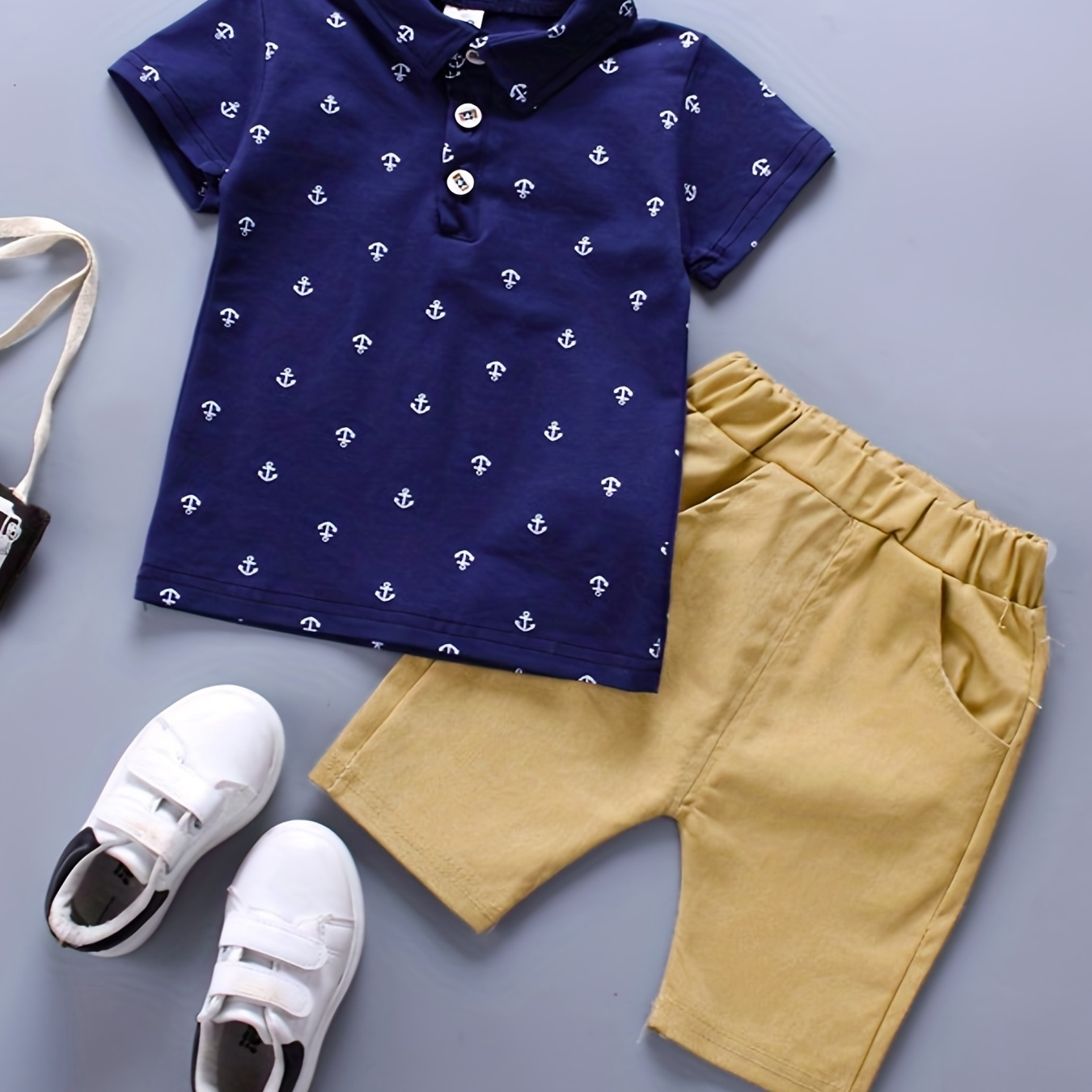 

Adorable & Shorts Set For Your Little Sailor - 2pcs Baby Boys Clothes