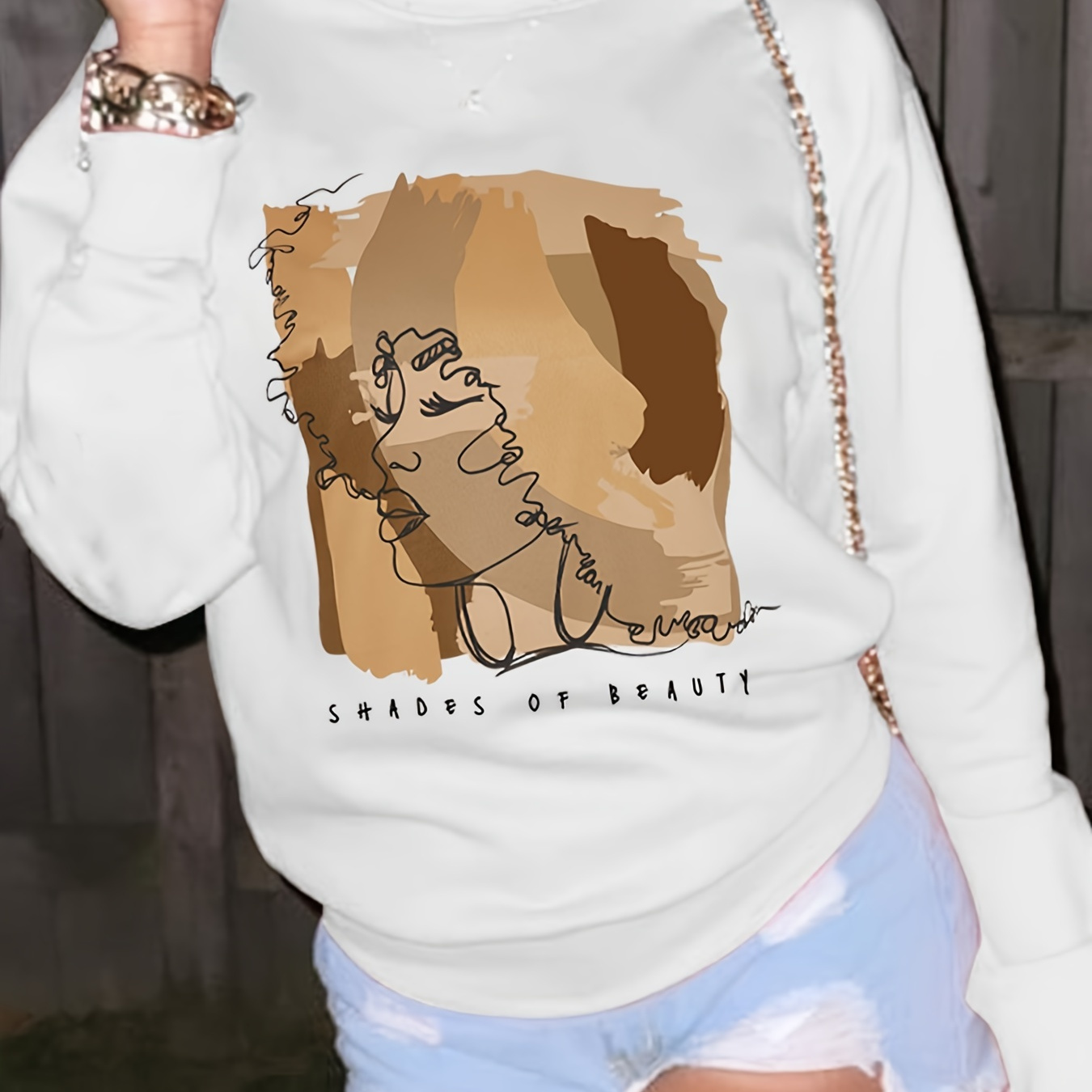 Thread & Supply Homegrown Graphic Sweatshirt for Women in Brown