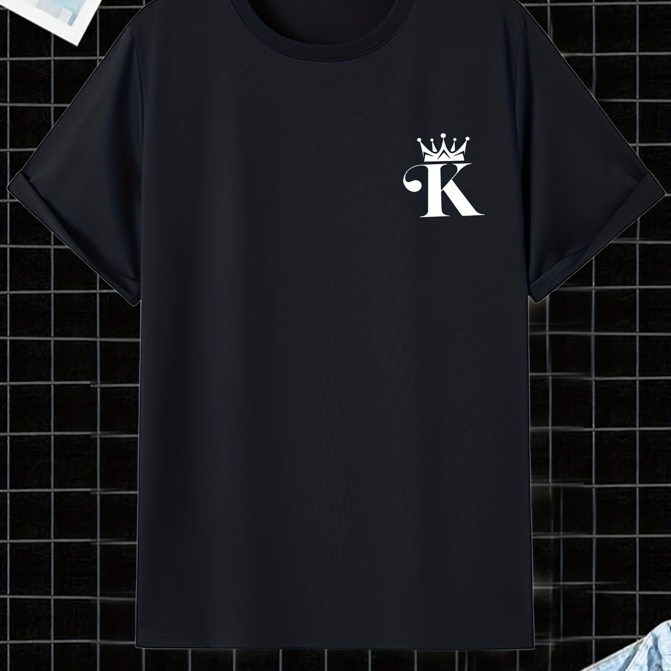 

Men's Casual "k" Print Crew Neck Short Sleeves T-shirts For Summer
