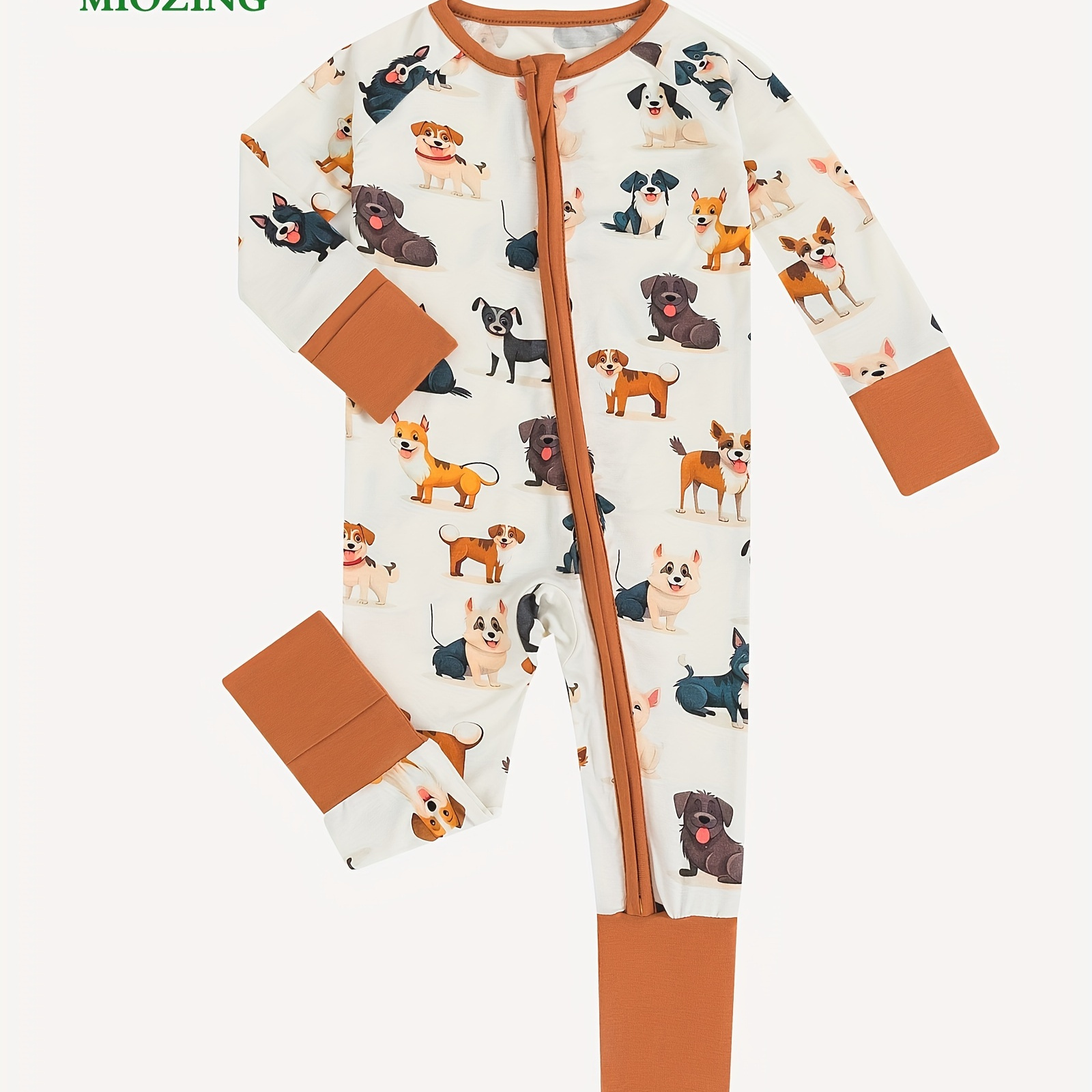 

Miozing Baby Soft High-end Bamboo Fiber Jumpsuit, Cute Cartoon Print Long Sleeve Romper