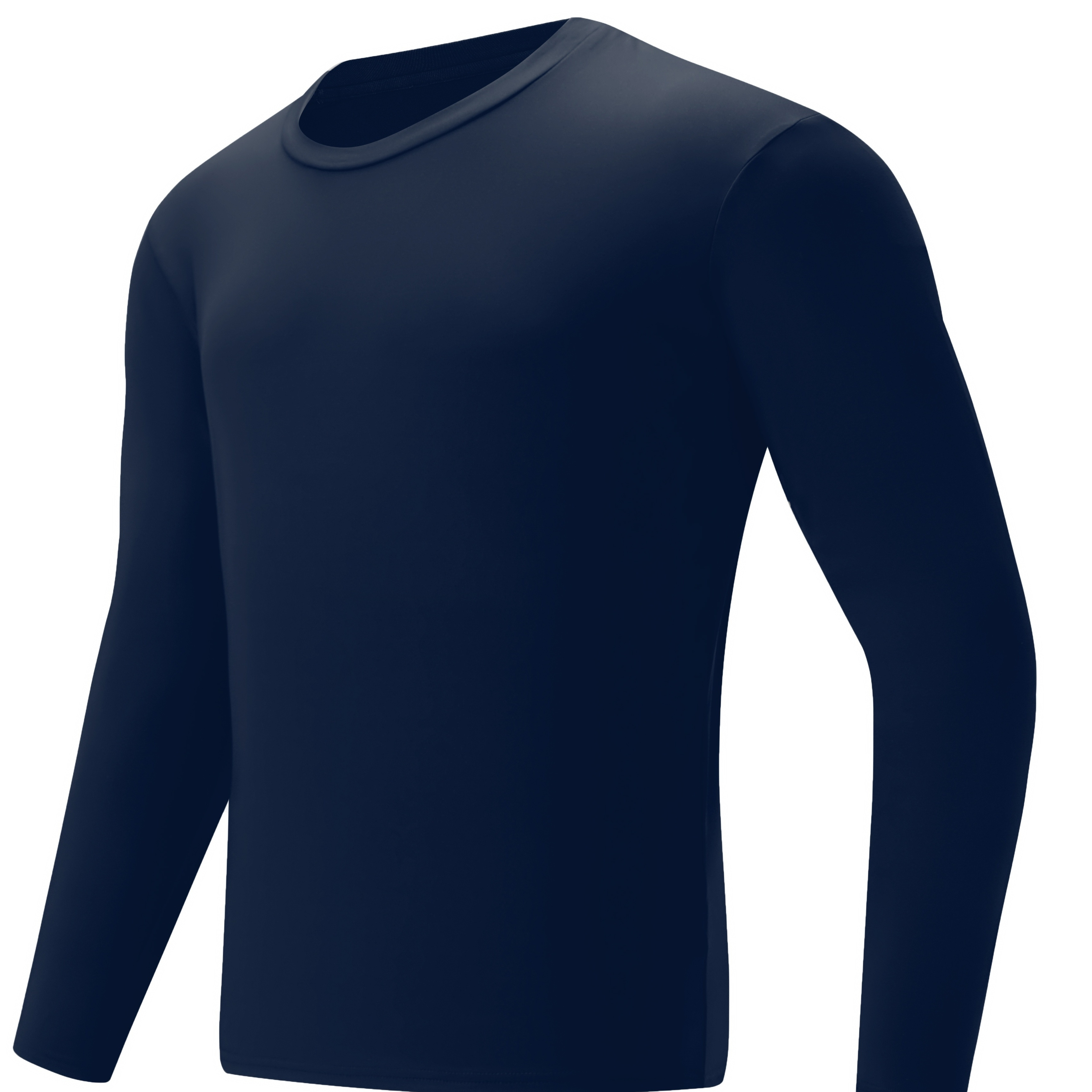 Men's Round Neck Long Sleeve Sports T-shirt, Warm Tops Underwear